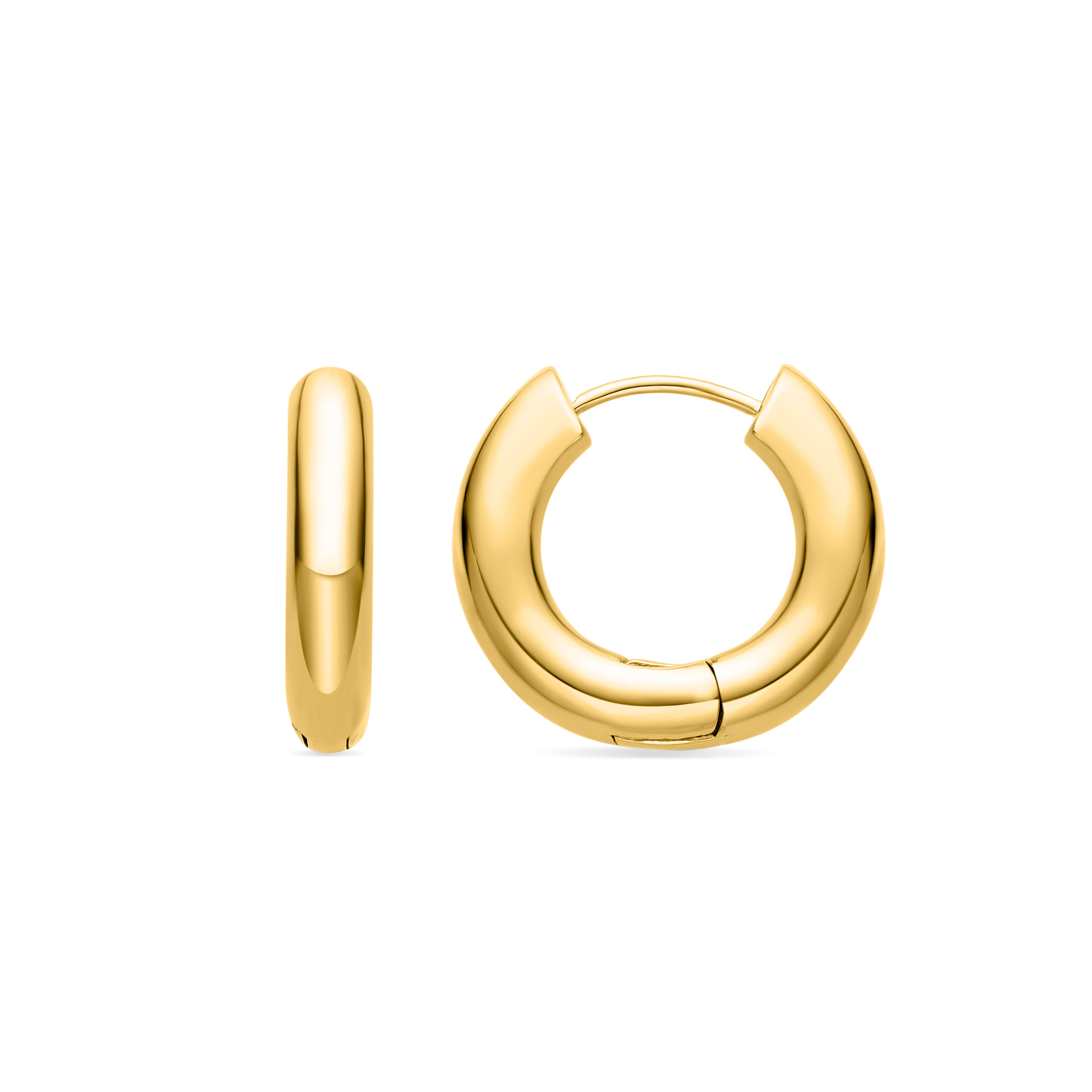 24mm diameter earrings with 18K Yellow Gold finish - Saura