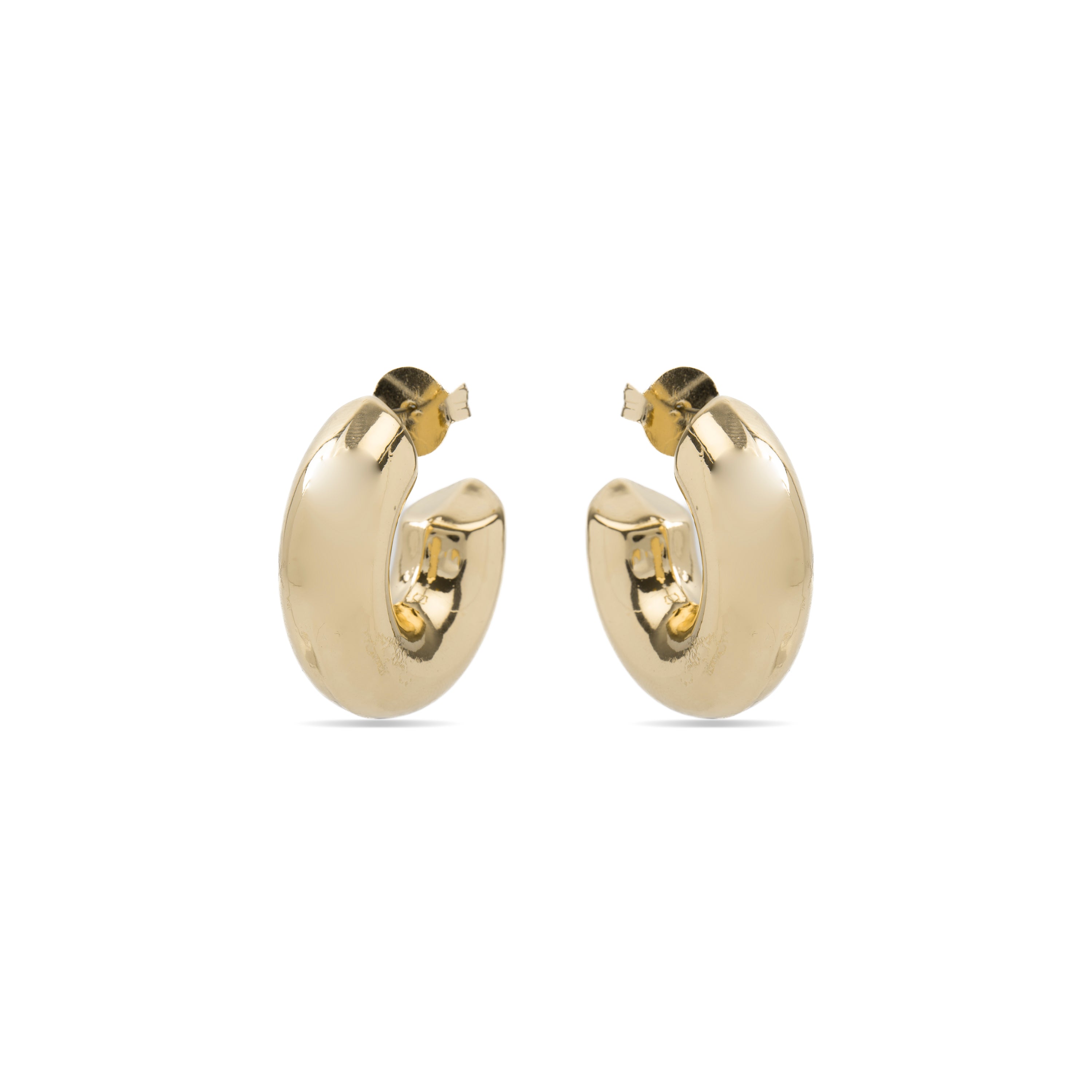 Brincos de 30mm de diâmetro acabamento Ouro Amarelo 18K - Meibe