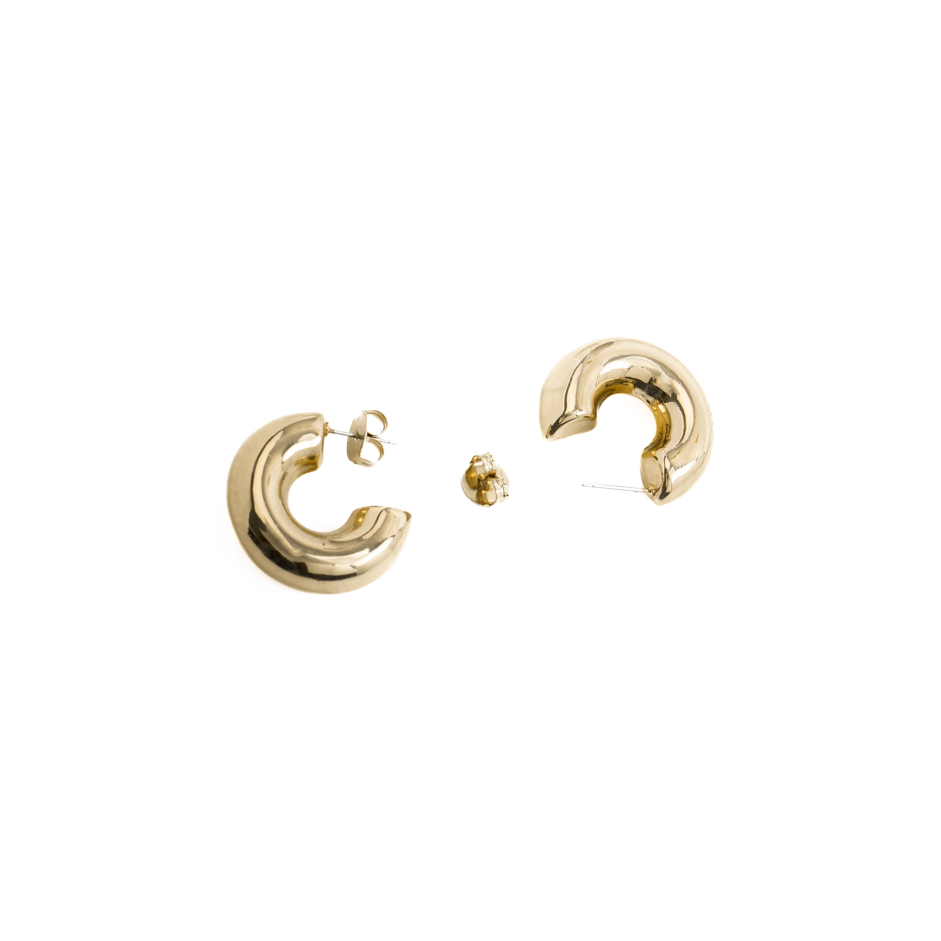 Brincos de 30mm de diâmetro acabamento Ouro Amarelo 18K - Meibe