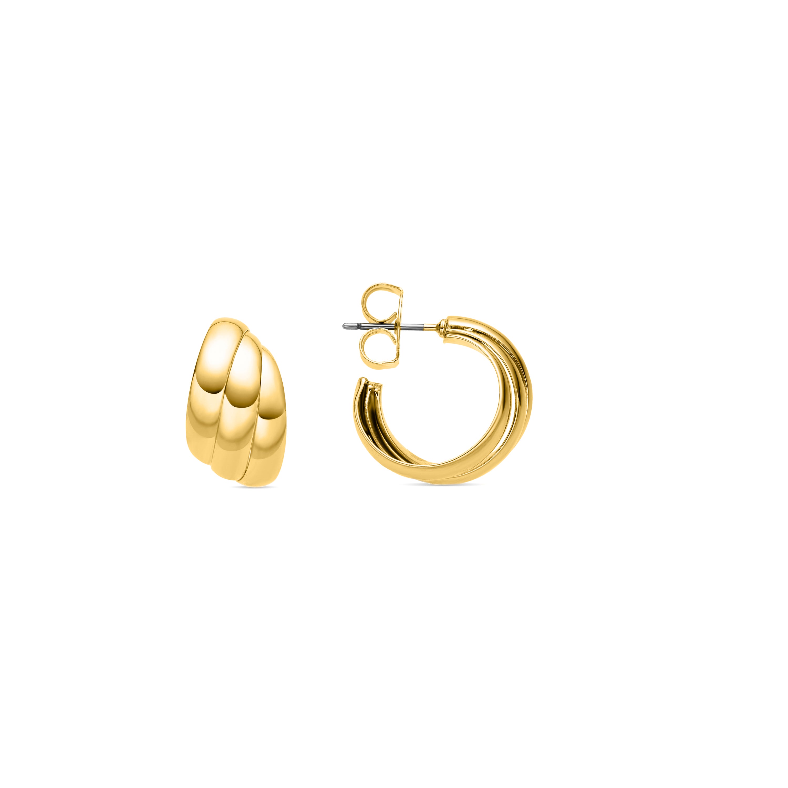 19mm diameter earrings 18K Yellow Gold finish - Abeth