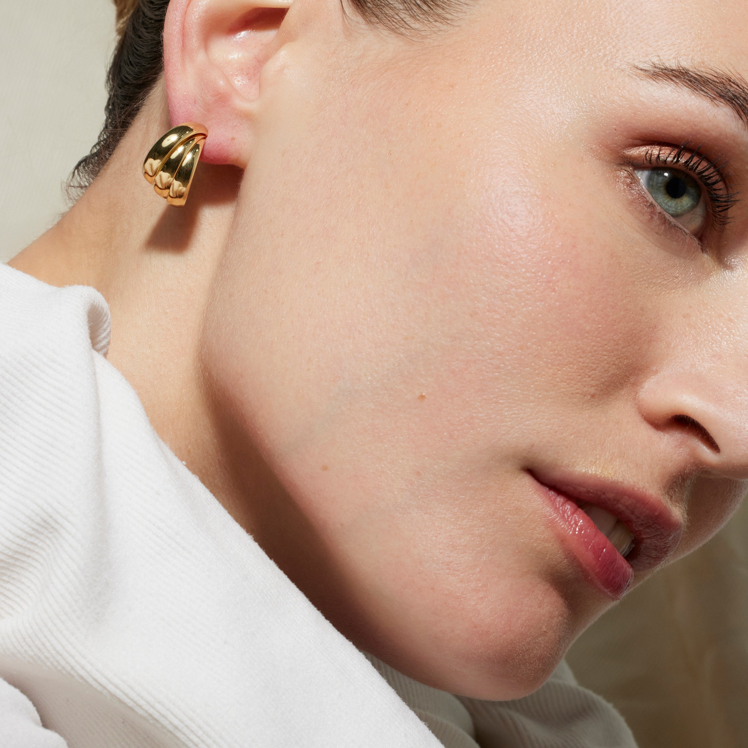 Orecchini di 19mm di diametro finitura Oro Giallo 18K - Abeth