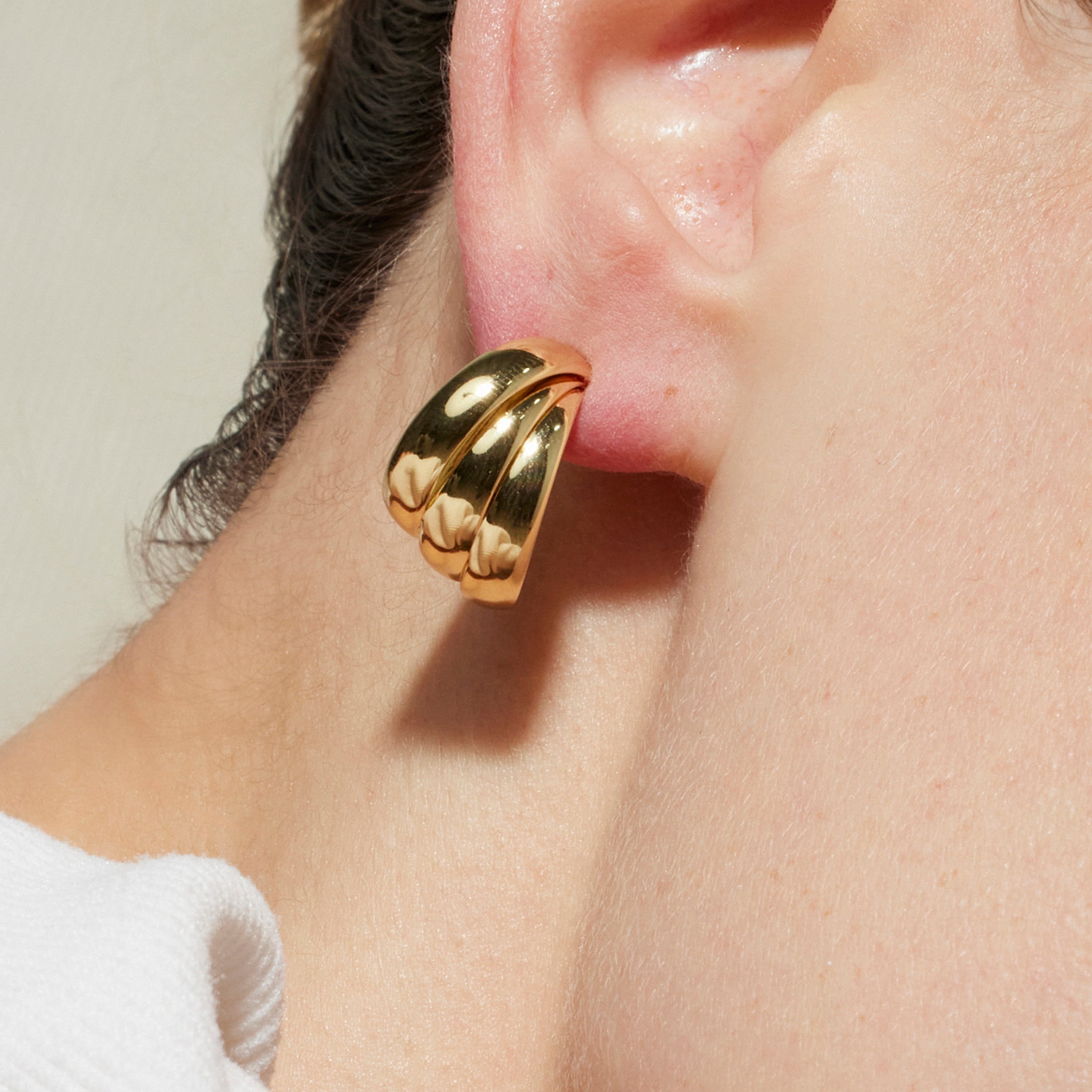 Orecchini di 19mm di diametro finitura Oro Giallo 18K - Abeth