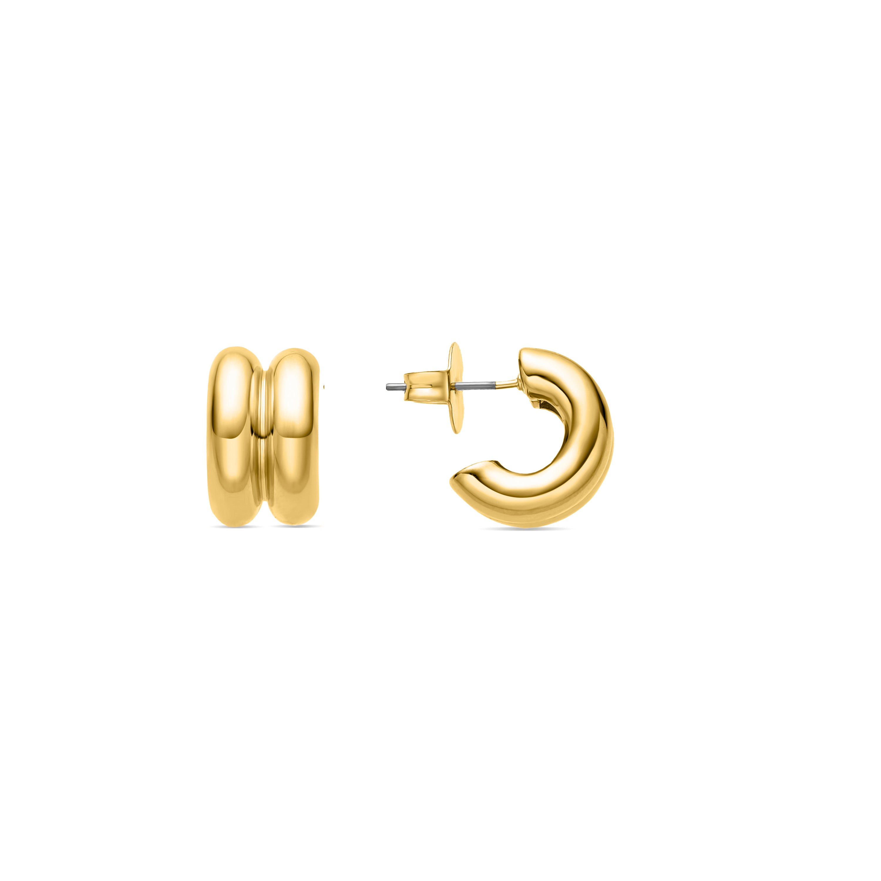 Boucles d'oreilles de 16mm de diamètre finition Or Jaune 18K - Zakev