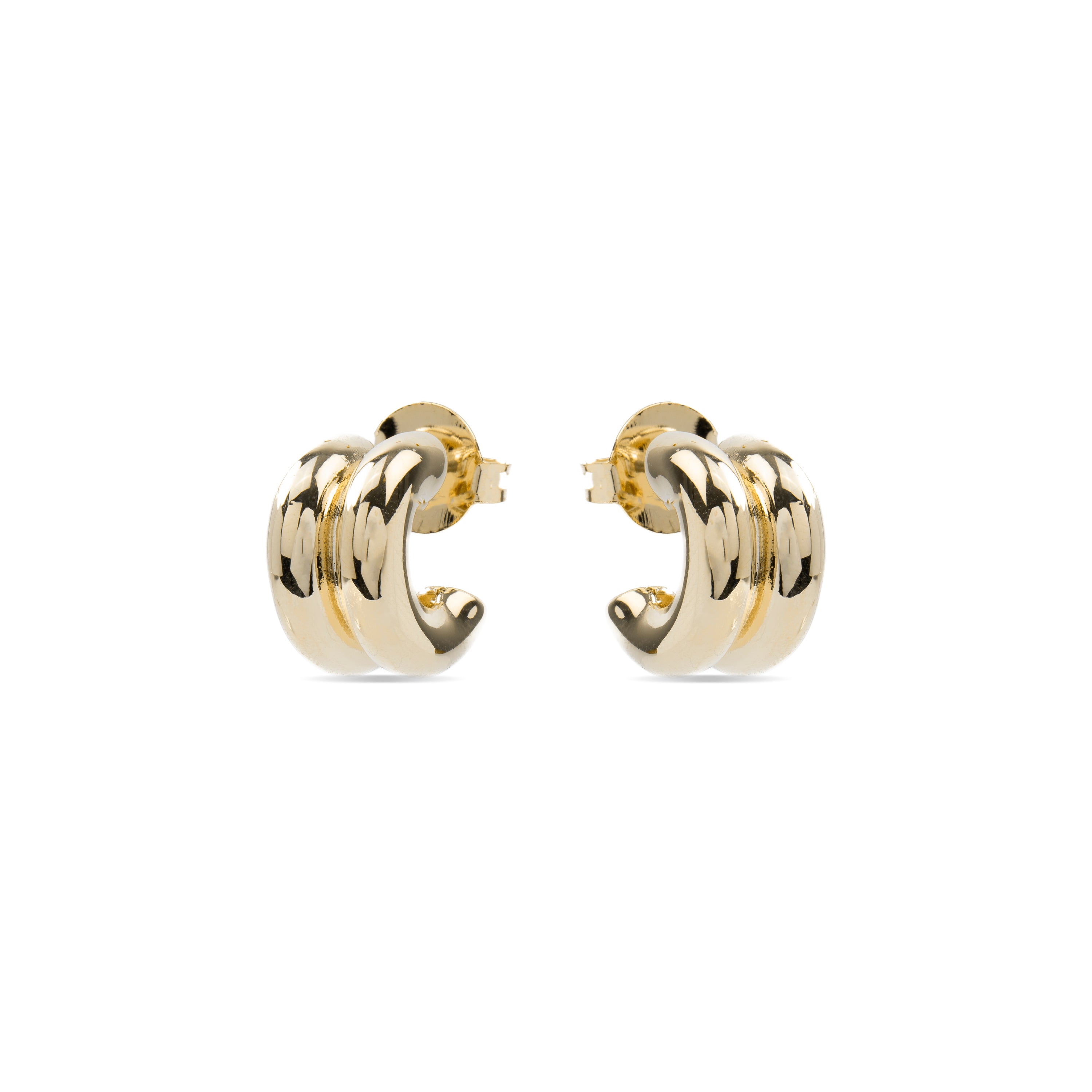 Boucles d'oreilles de 16mm de diamètre finition Or Jaune 18K - Zakev