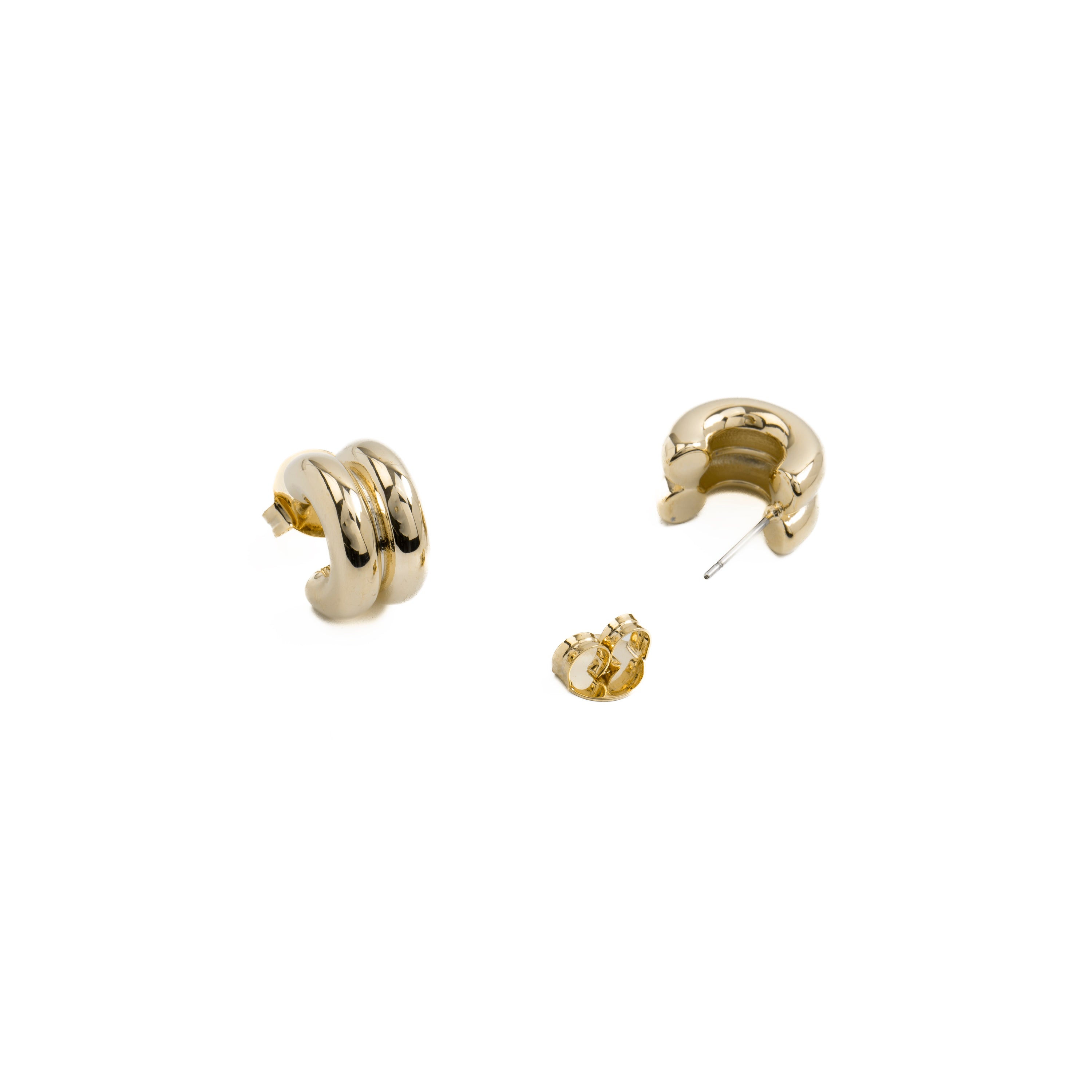 Boucles d'oreilles de 16mm de diamètre finition Or Jaune 18K - Zakev