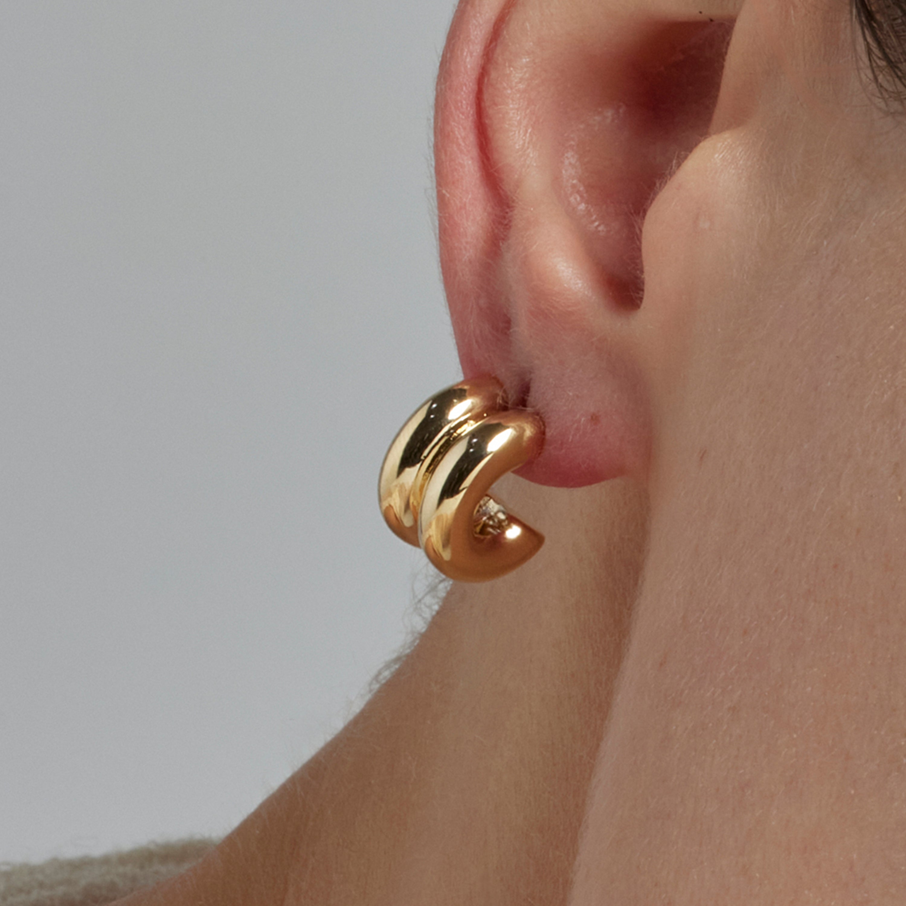 Boucles d'oreilles de 16mm de diamètre finition Or Jaune 18K - Zakev