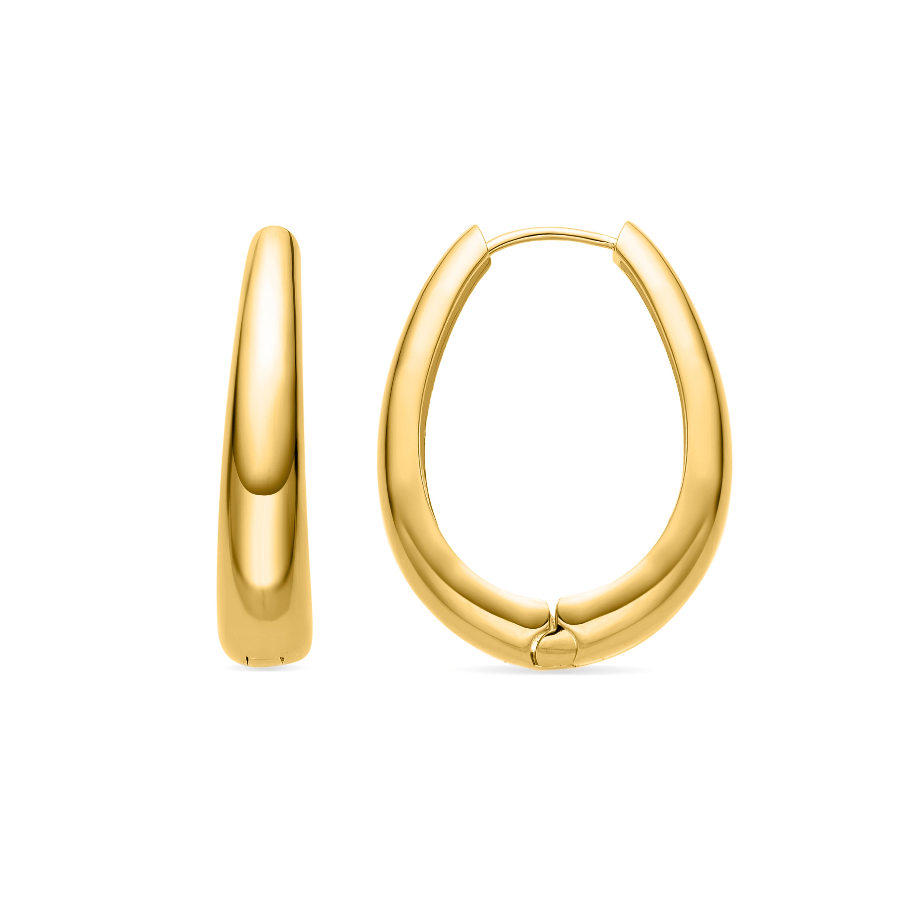 Boucles d'oreilles de 31mm de diamètre finition Or Jaune 18K - Aima