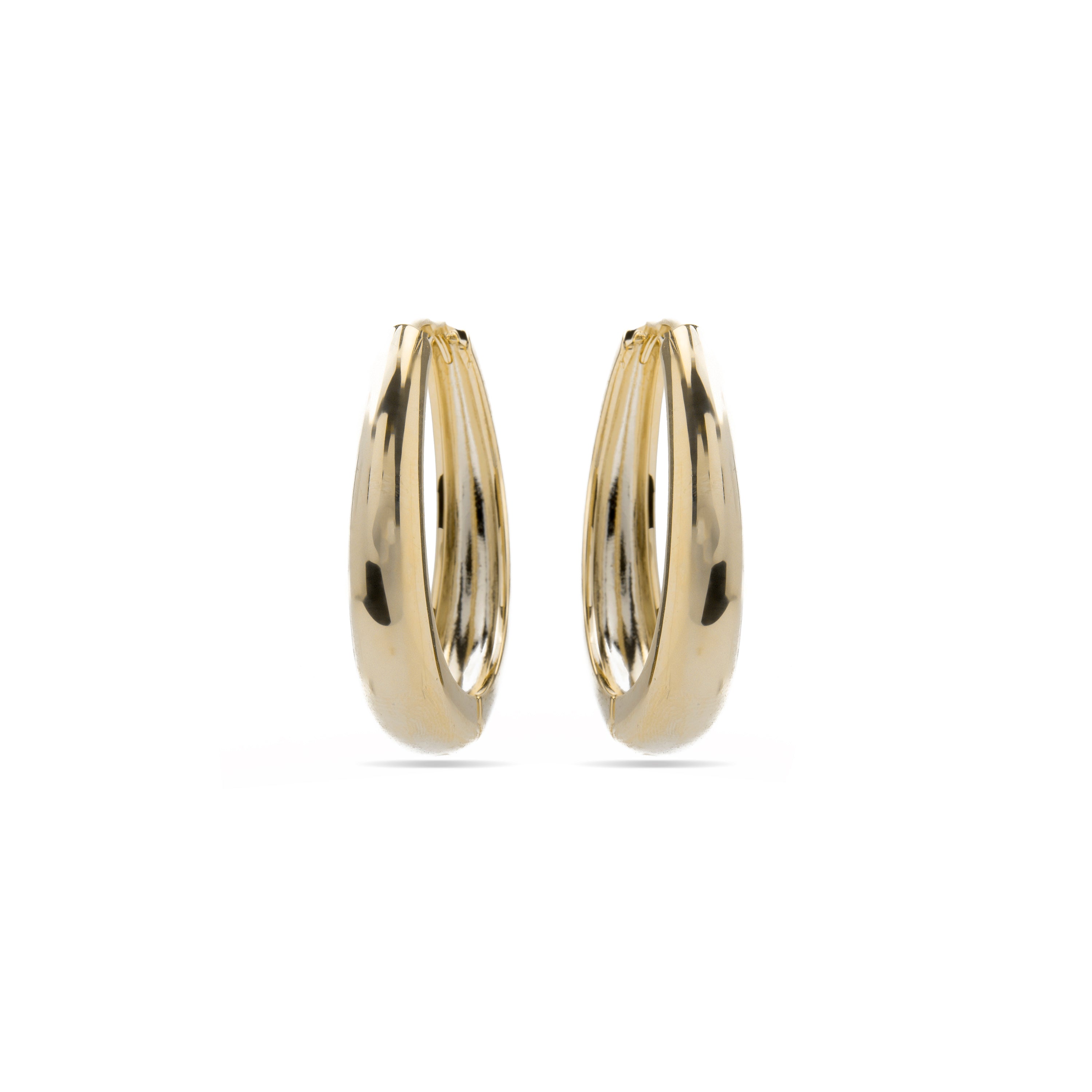 Boucles d'oreilles de 31mm de diamètre finition Or Jaune 18K - Aima