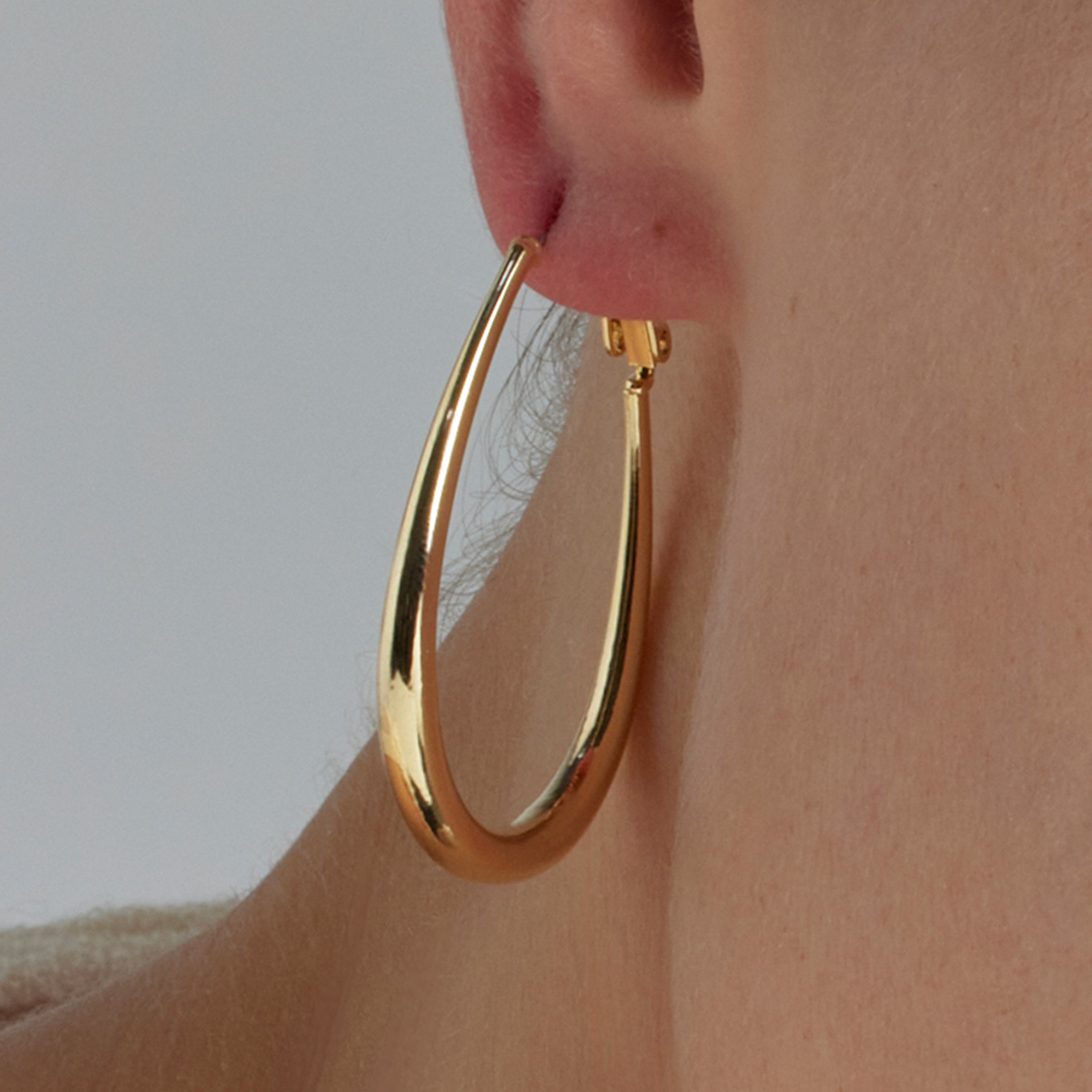 38mm diameter earrings 18K Yellow Gold finish - Babo