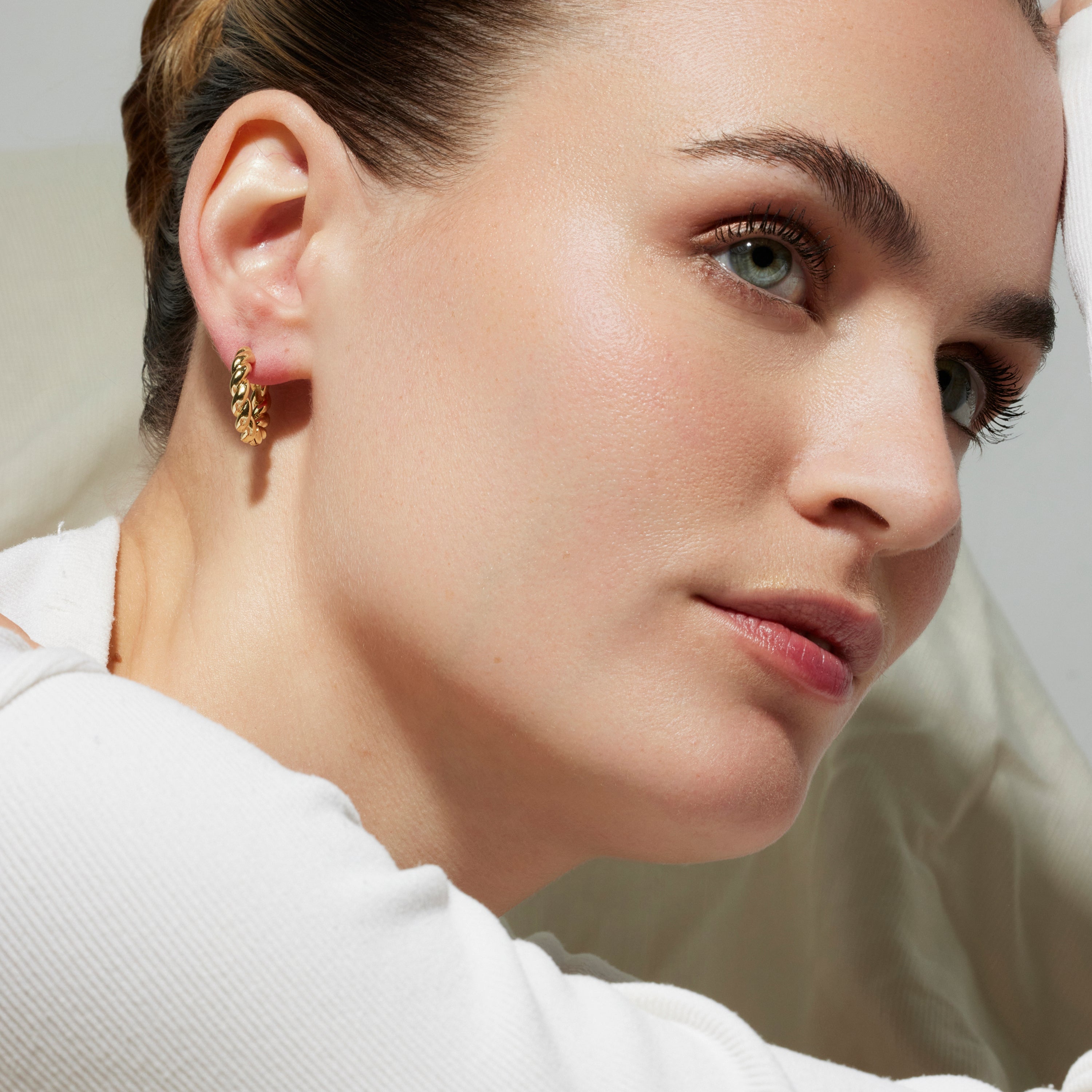 20mm diameter earrings 18K Yellow Gold finish - Tansit