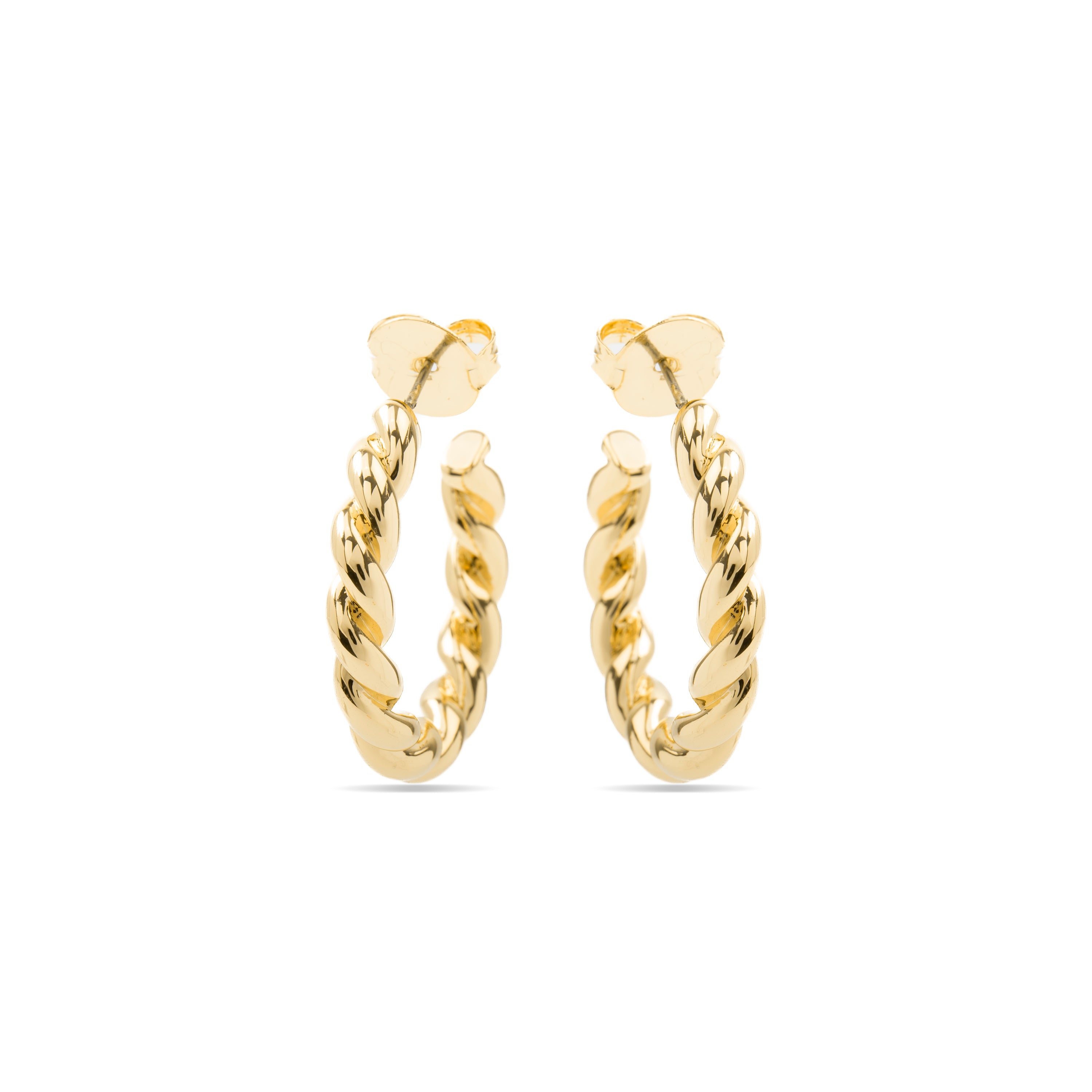 Boucles d'oreilles de 30mm de diamètre finition Or Jaune 18K - Imcaki