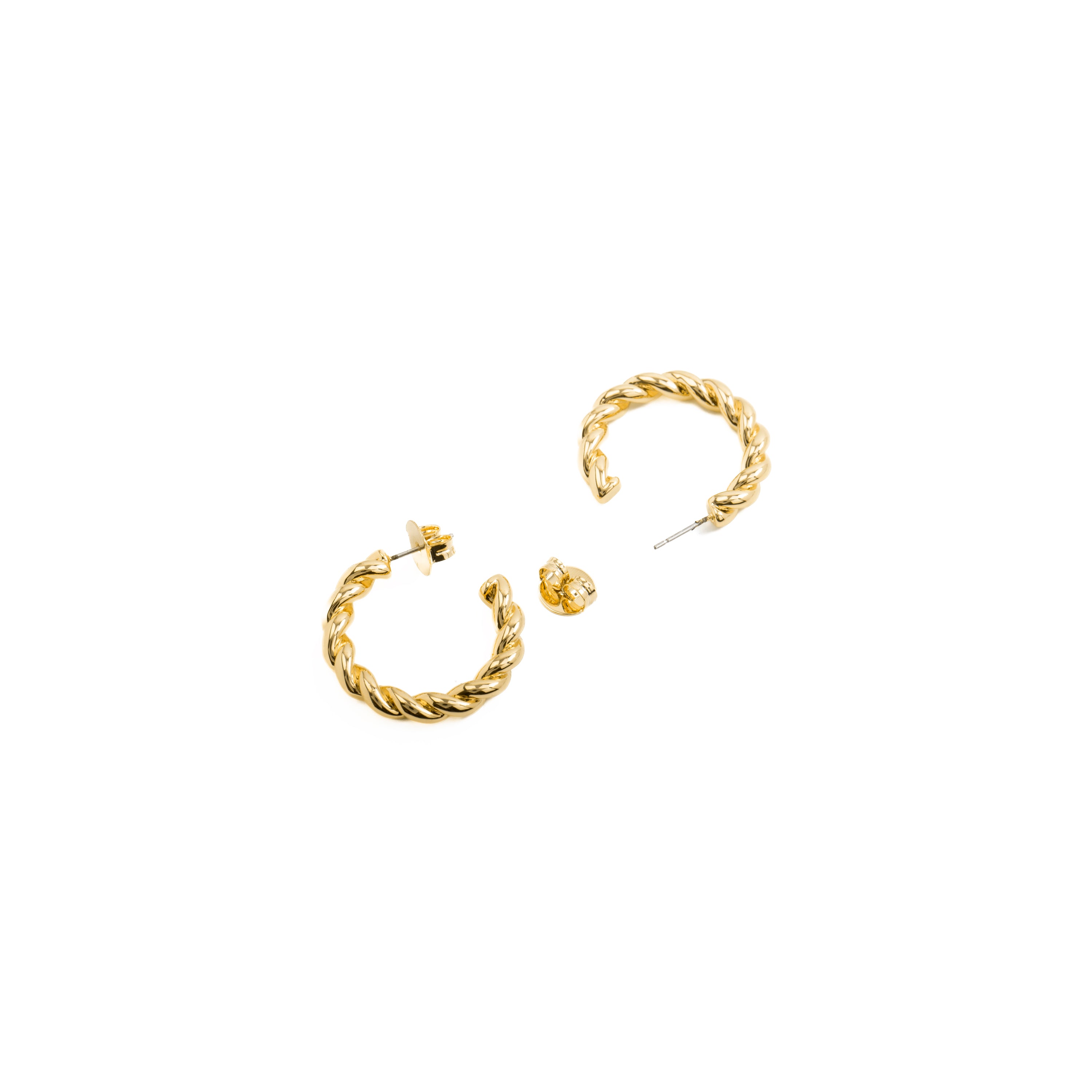 Boucles d'oreilles de 30mm de diamètre finition Or Jaune 18K - Imcaki