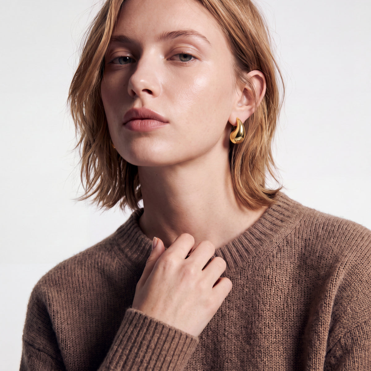 18K gold finish earrings - Iswind