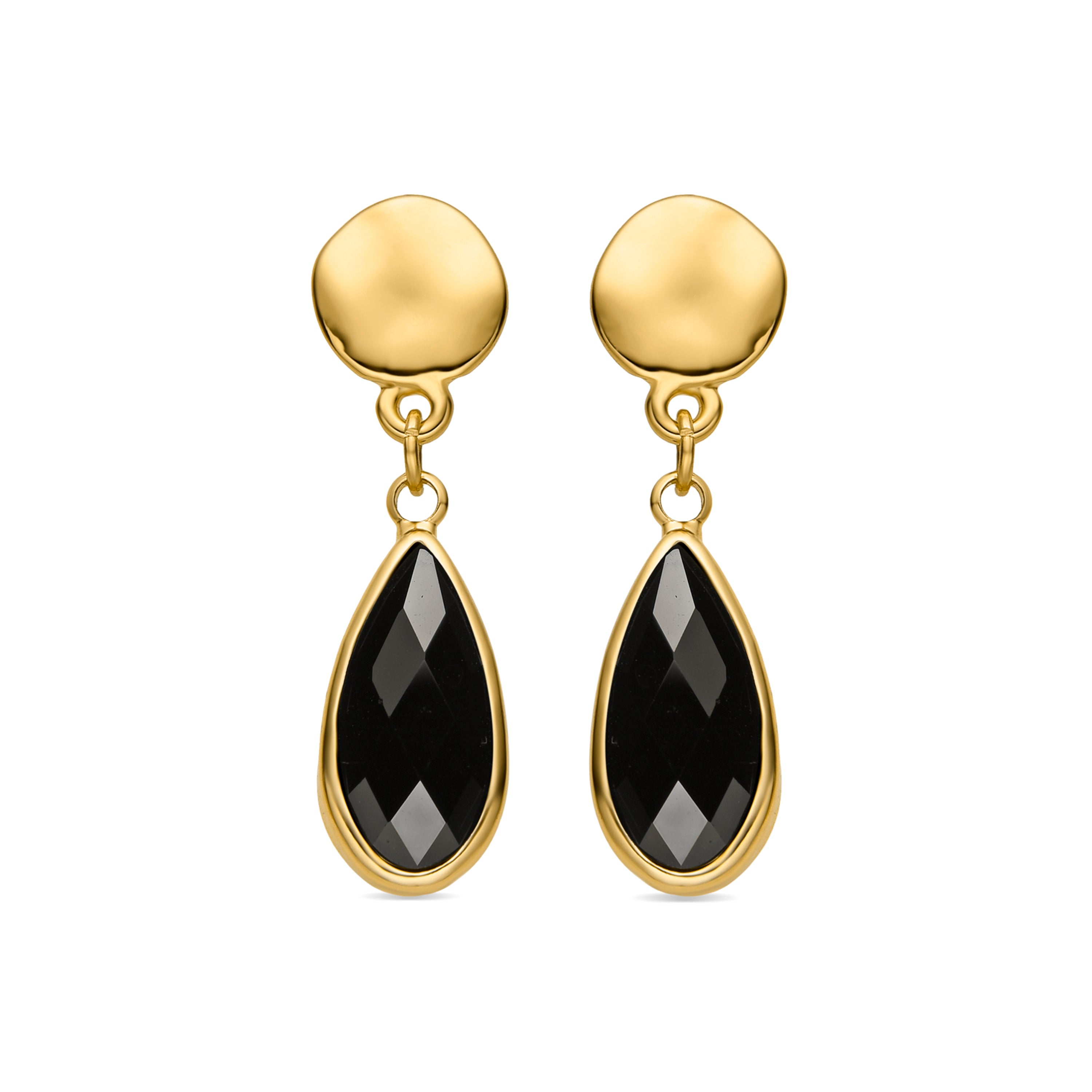 Ohrringe mit schwarzem Harz, 18k Gold-Finish - Nyste
