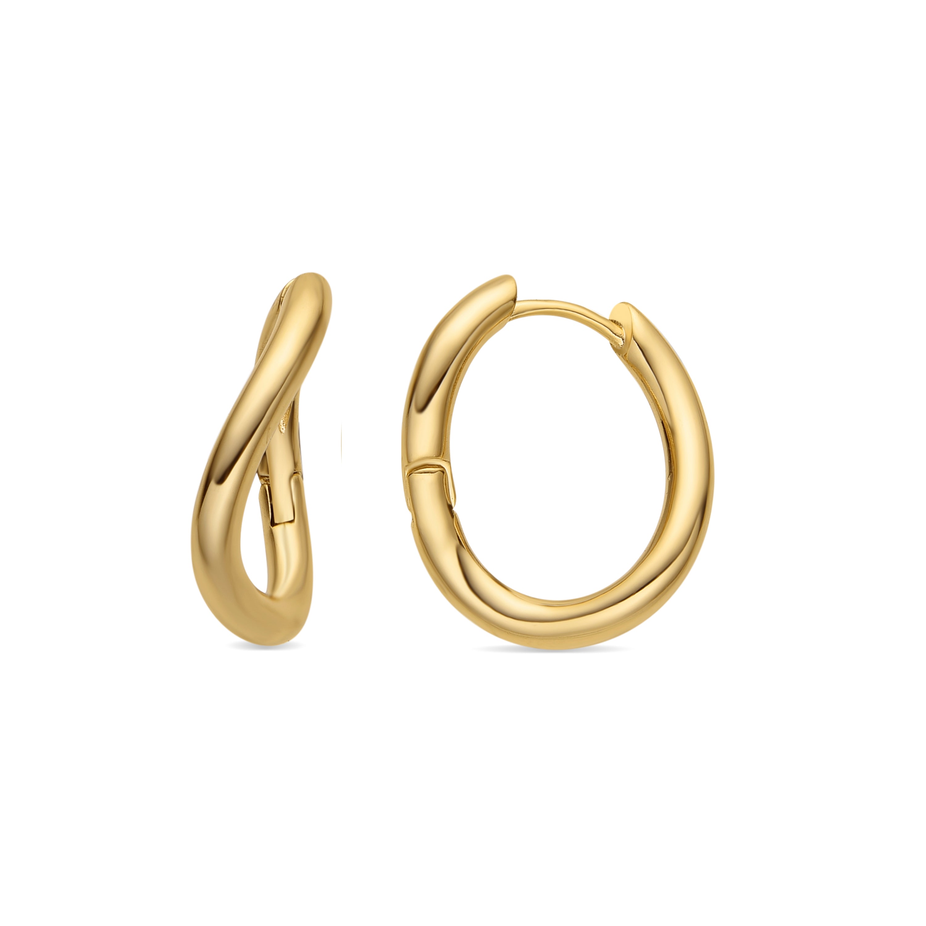 Boucles d'oreilles de 19mm de diamètre finition Or Jaune 18k - Lial
