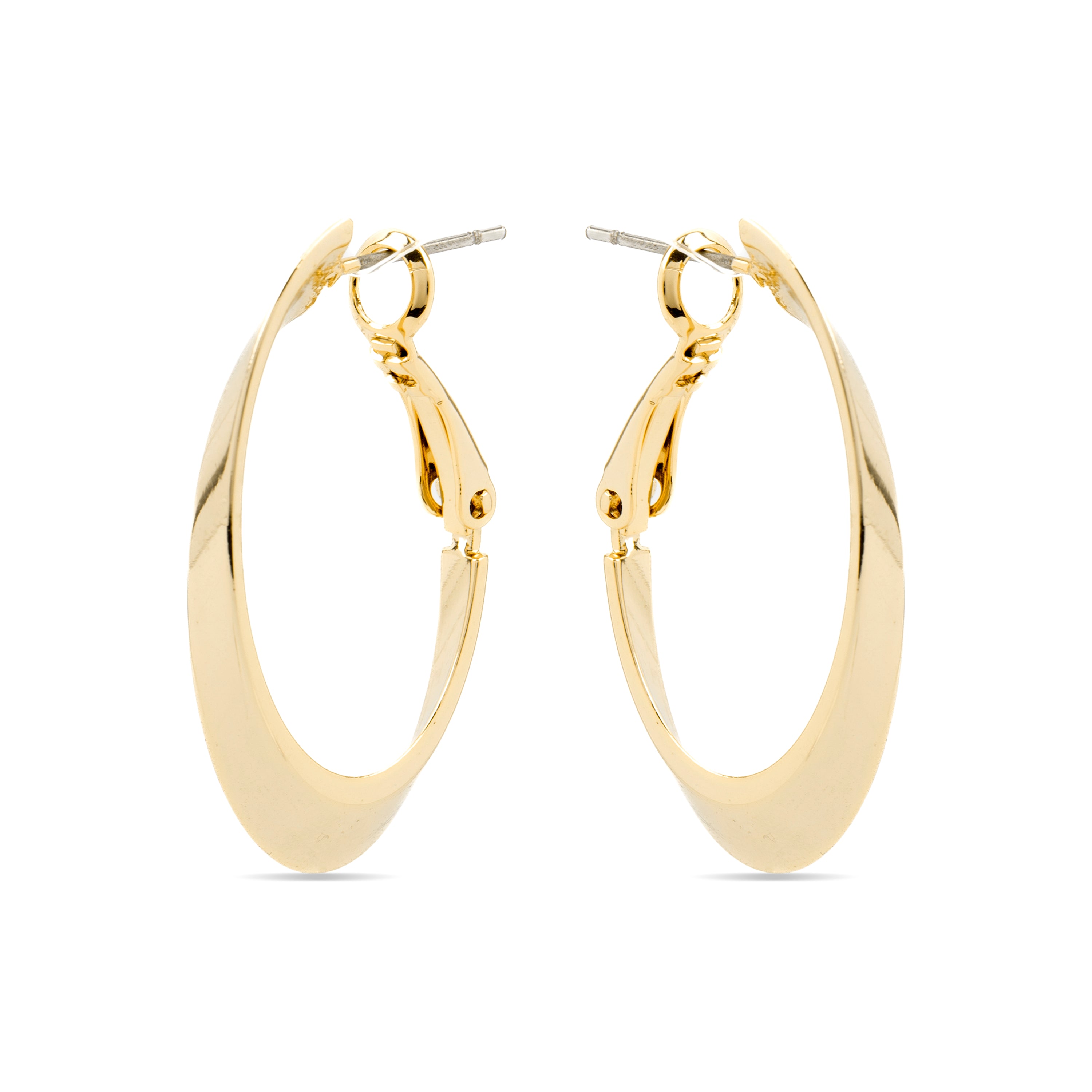 Brincos de 35mm de diâmetro acabamento Ouro Amarelo 18k - Drola