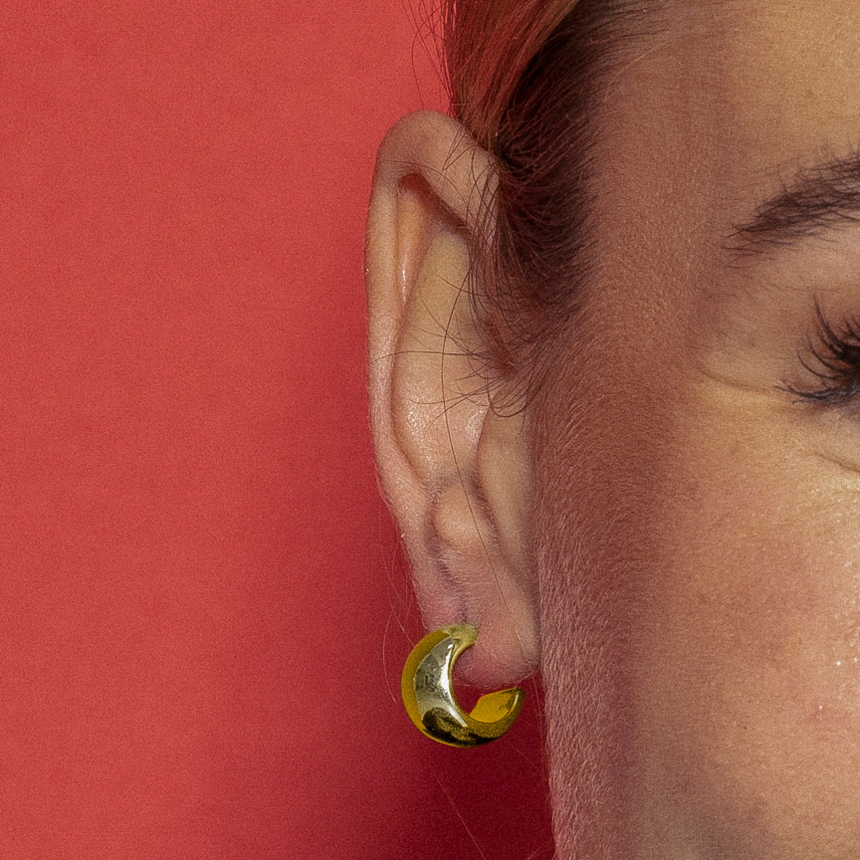 Pendientes de 20mm de diámetro acabado Oro Amarillo 18k - Metha
