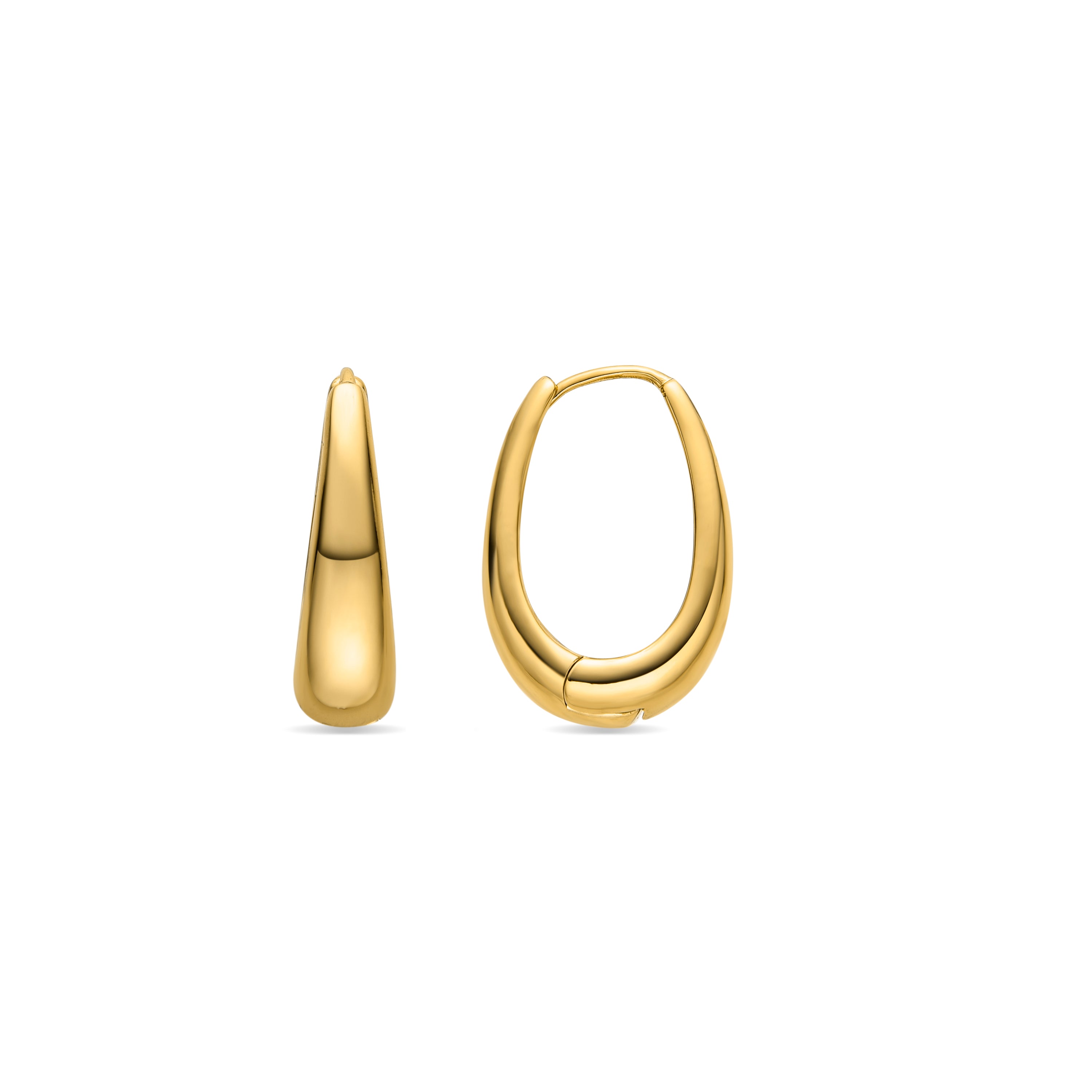 Boucles d'oreilles de 24mm de diamètre finition Or Jaune 18k - Luya