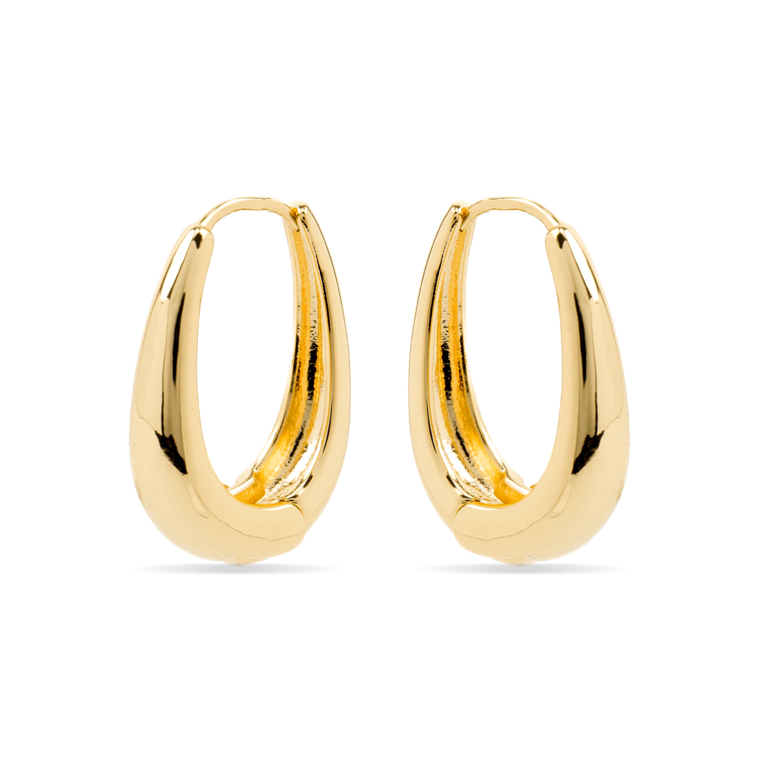 Boucles d'oreilles de 24mm de diamètre finition Or Jaune 18k - Luya