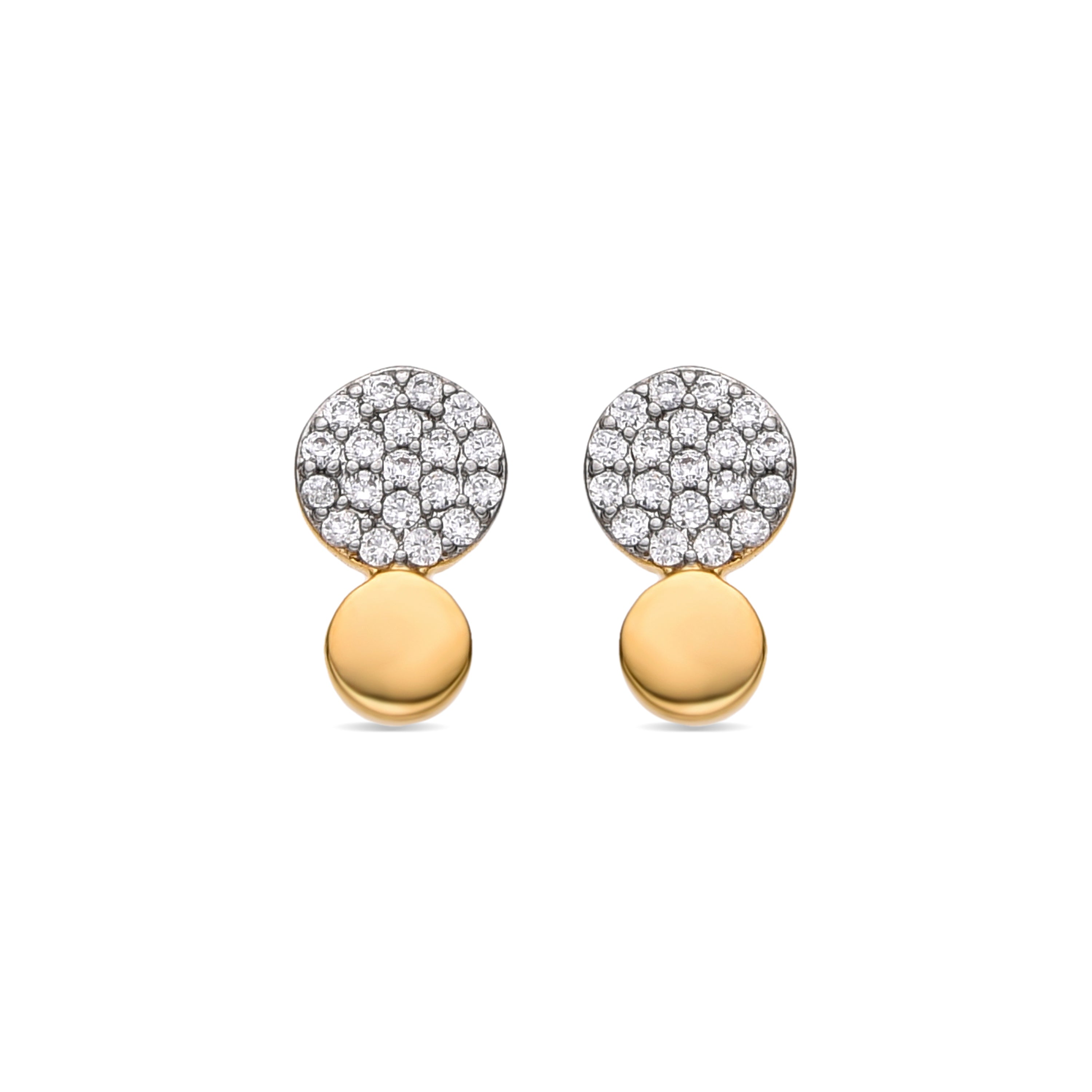 Boucles d'oreilles avec zircon brillant finition or 18k - Gudpe