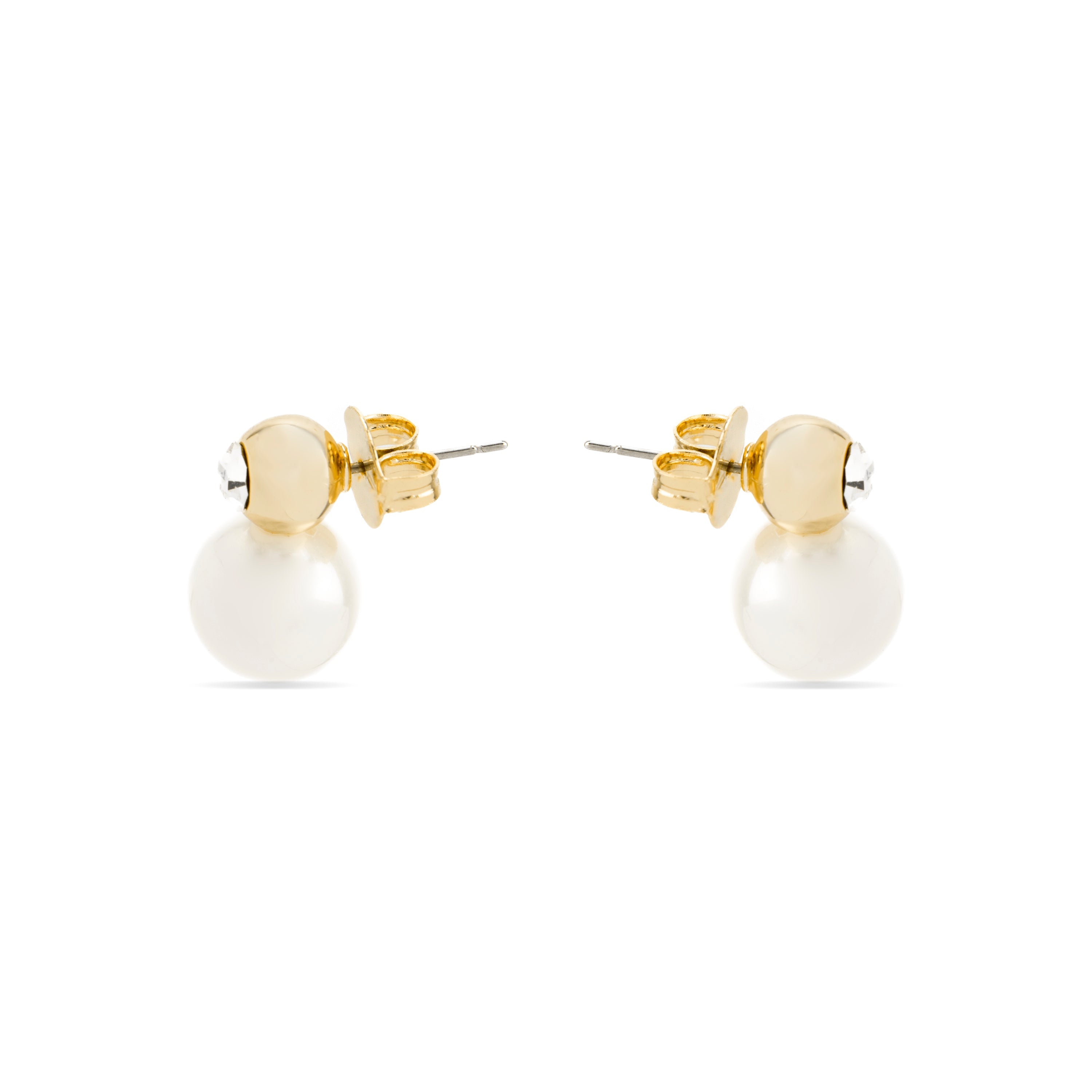 Orecchini con Perla Bianca finitura oro 18k - Asny