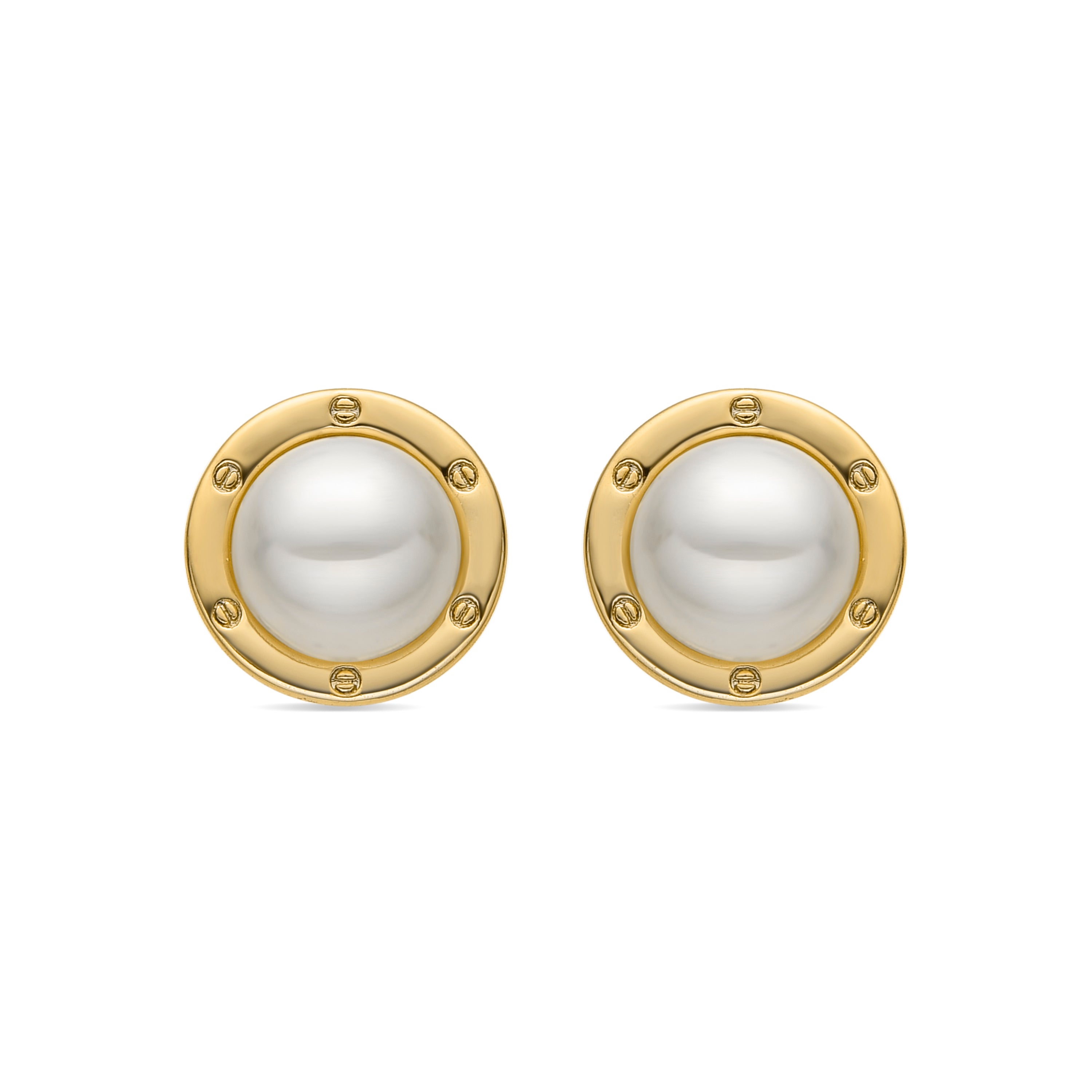 Orecchini con Perla Bianca finitura oro 18k - Ciada