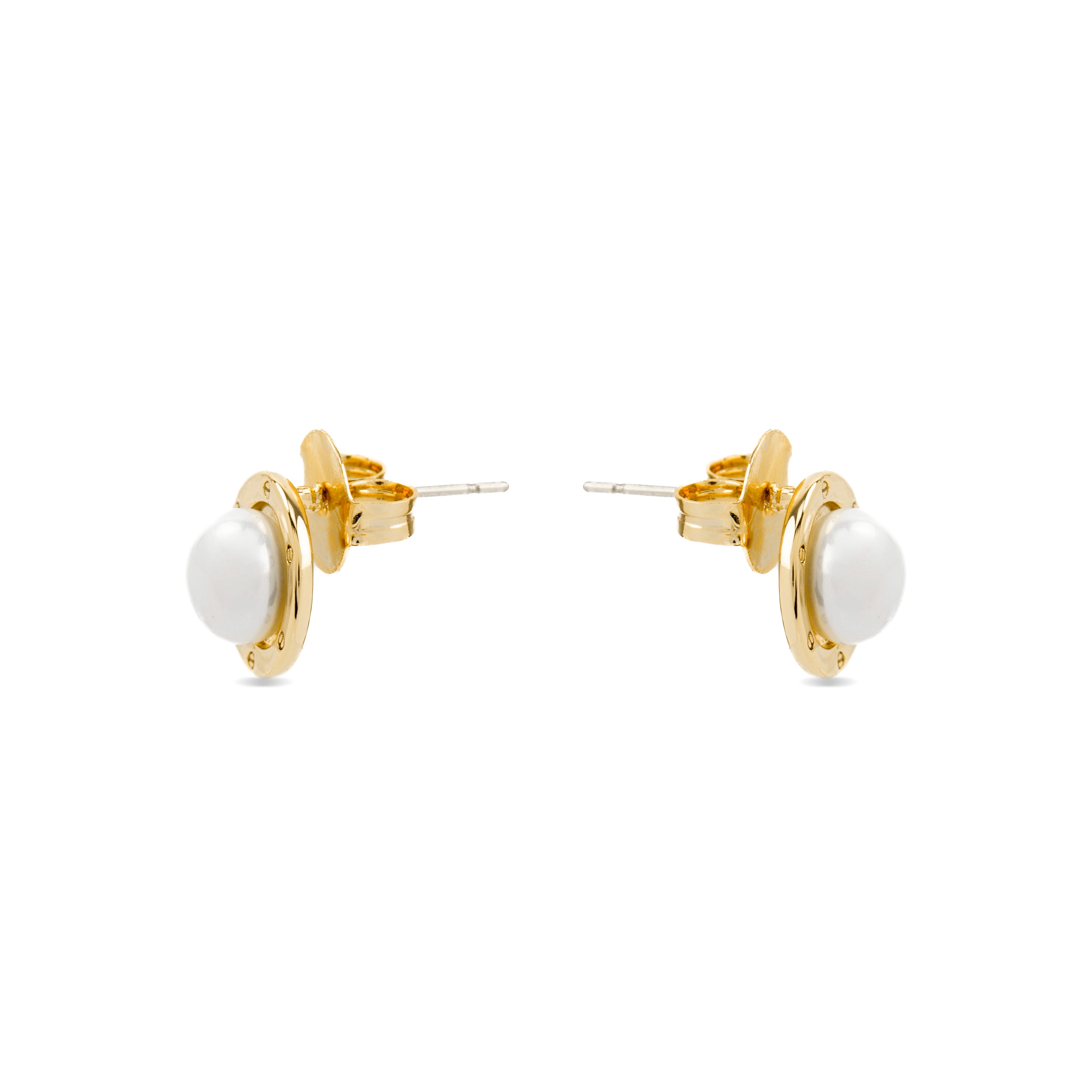 Orecchini con Perla Bianca finitura oro 18k - Ciada
