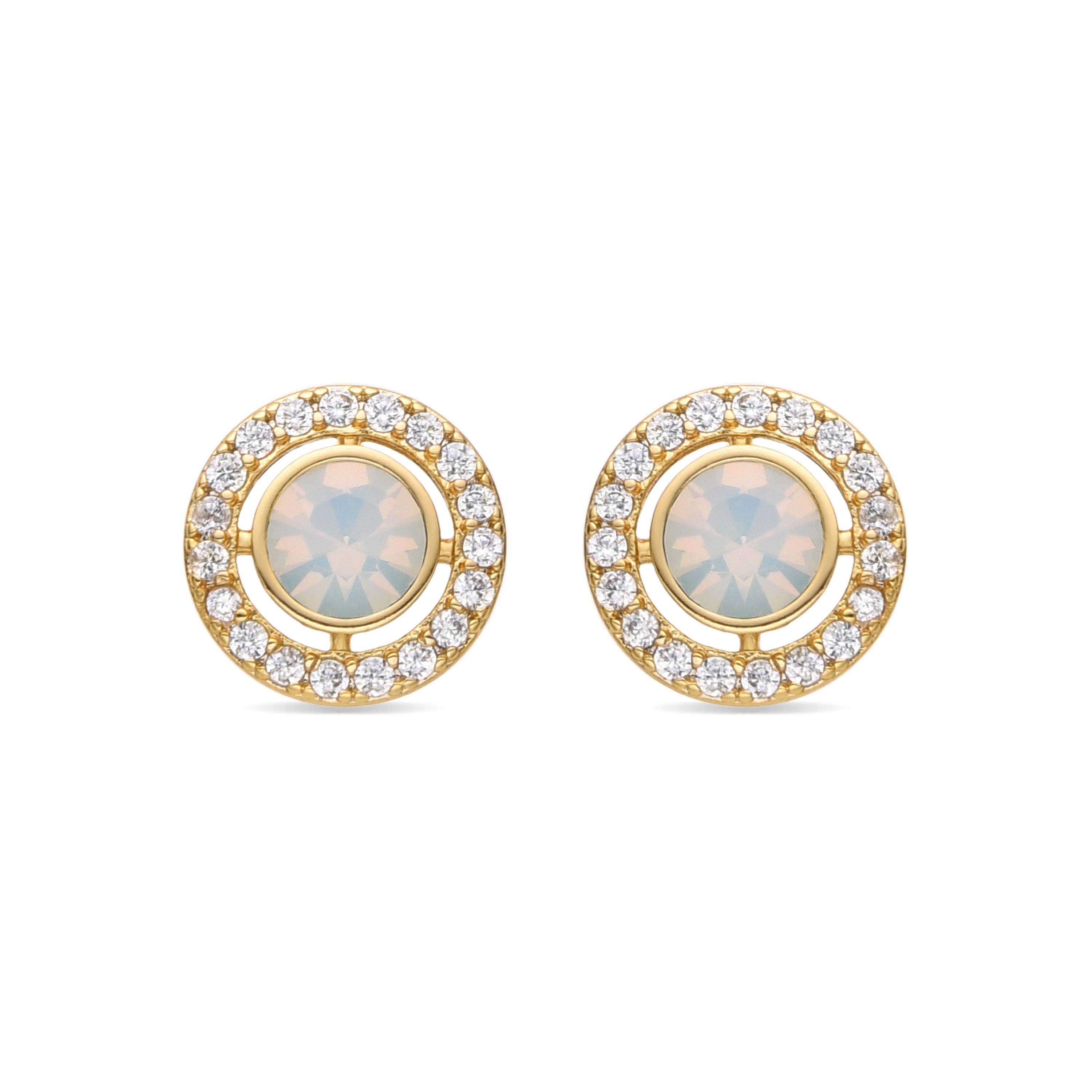 Boucles d'oreilles avec Zircone brillante finition or 18k - Riashe