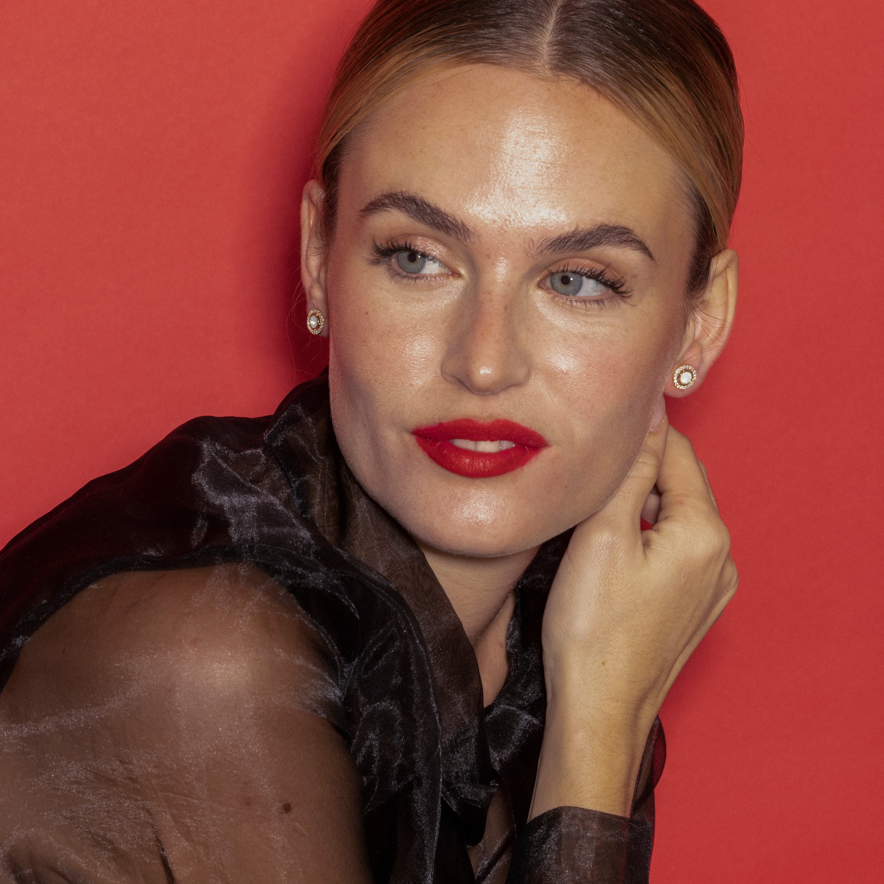 Pendientes con Circonita Brillante acabado oro 18k - Riashe