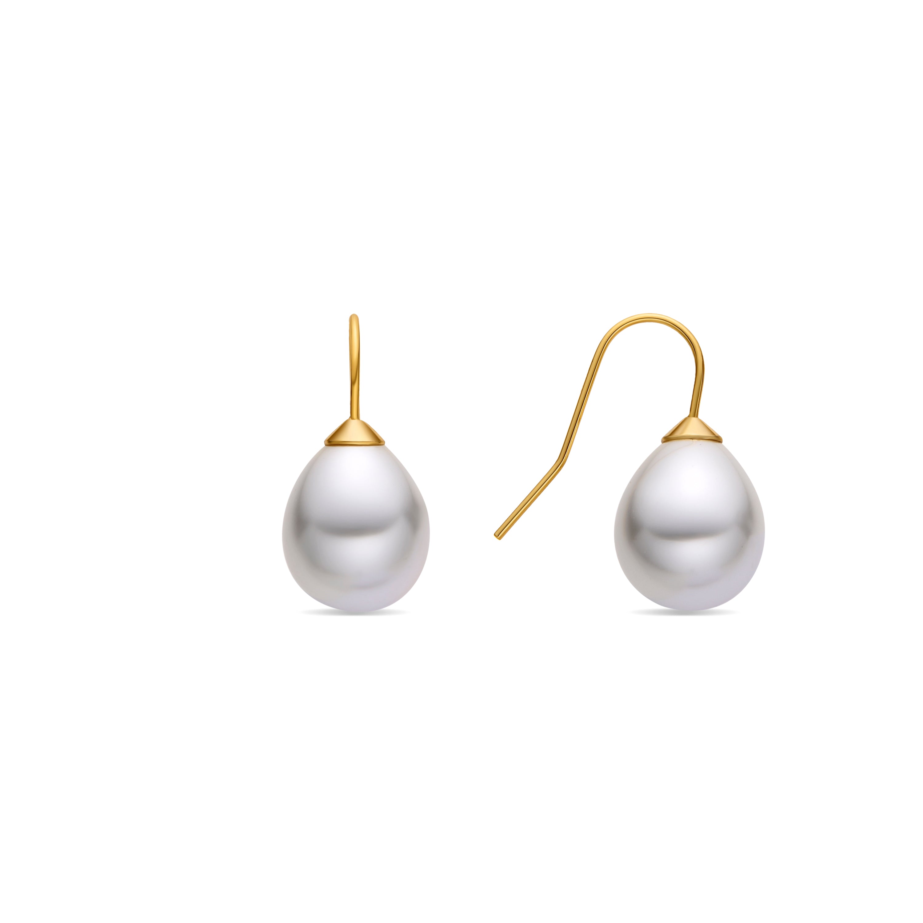 Boucles d'oreilles avec perle blanche finition or 18k - Gesis