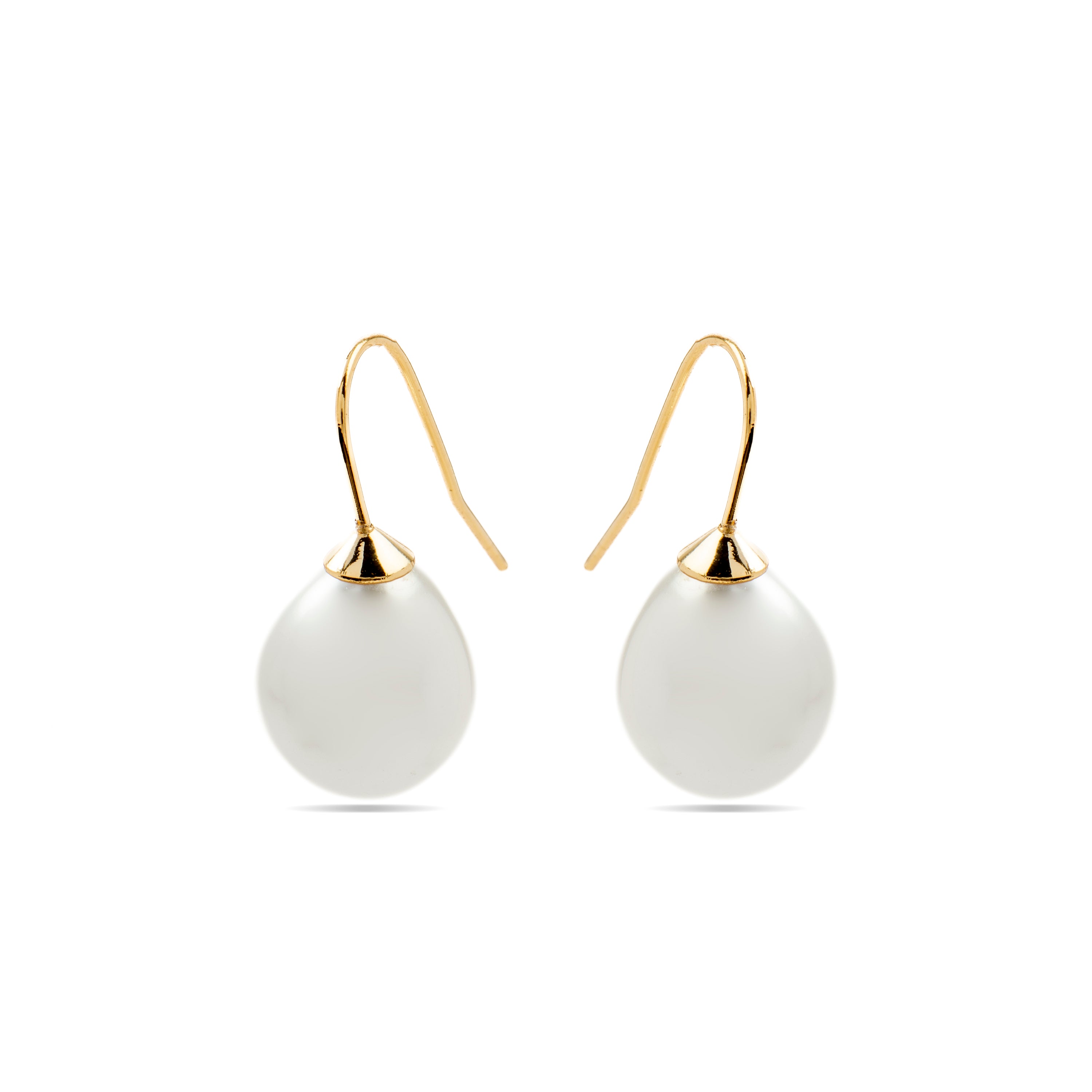 Boucles d'oreilles avec perle blanche finition or 18k - Gesis