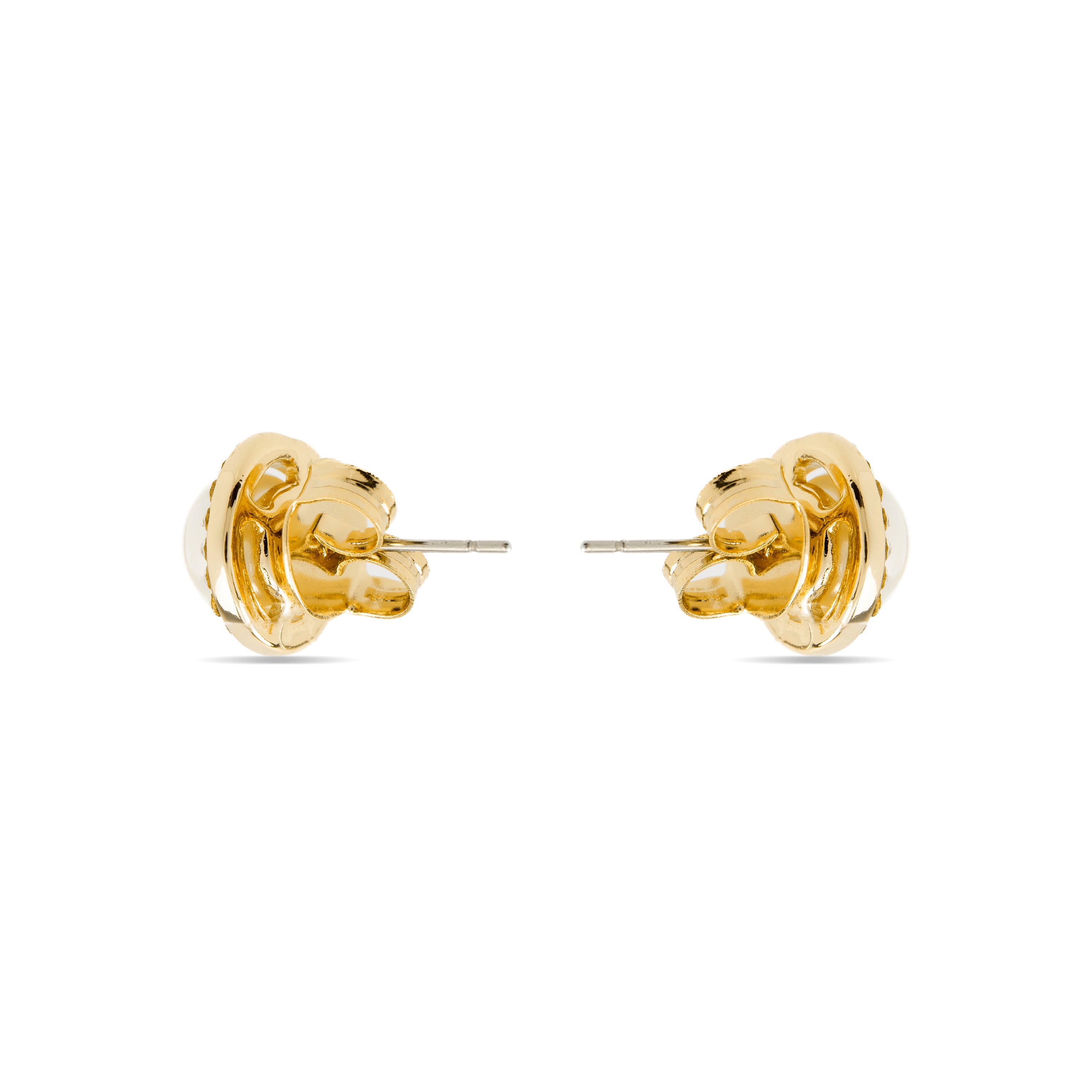 Orecchini con Perla Bianca finitura oro 18k - Basnik