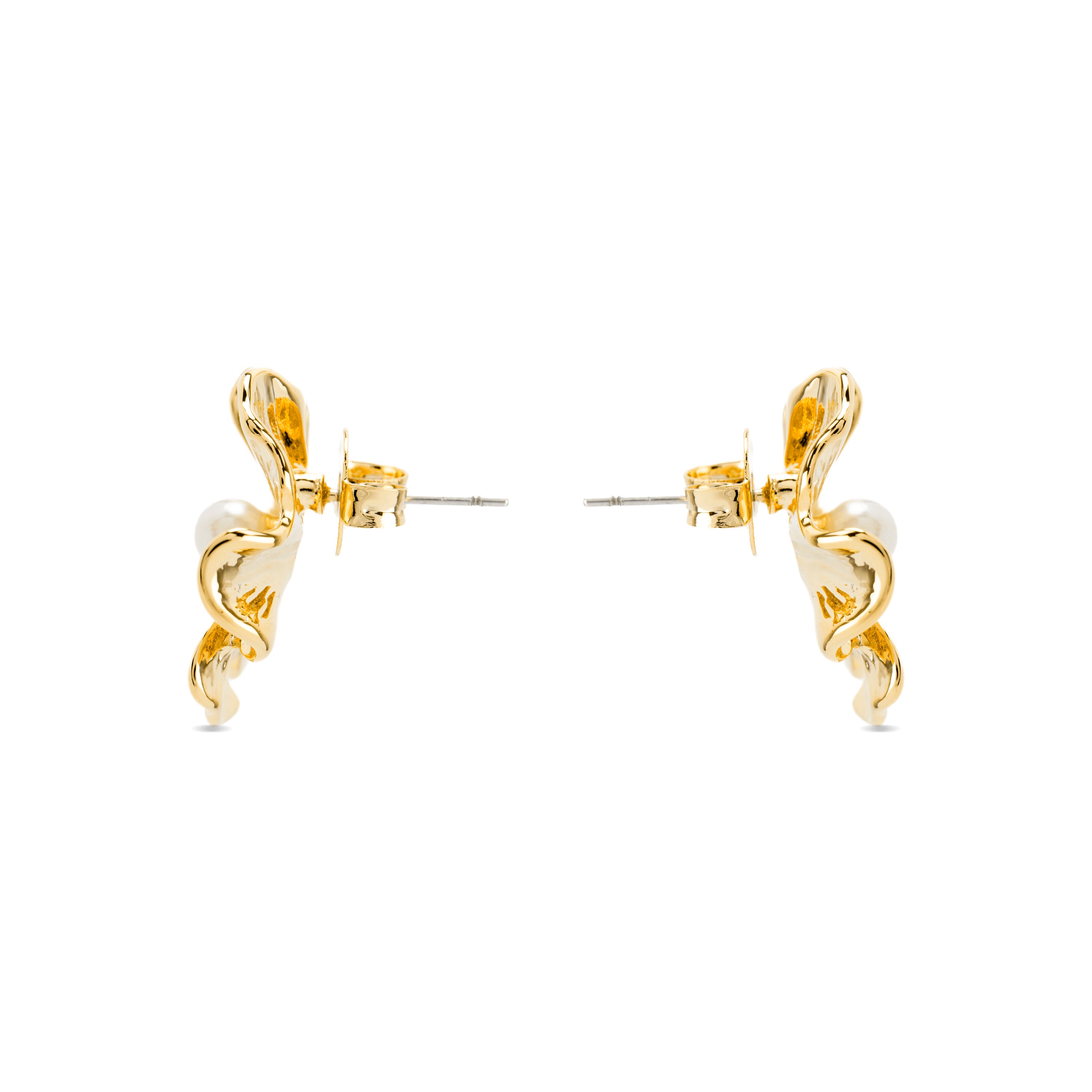 Orecchini con Perla Bianca finitura oro 18k - Leod