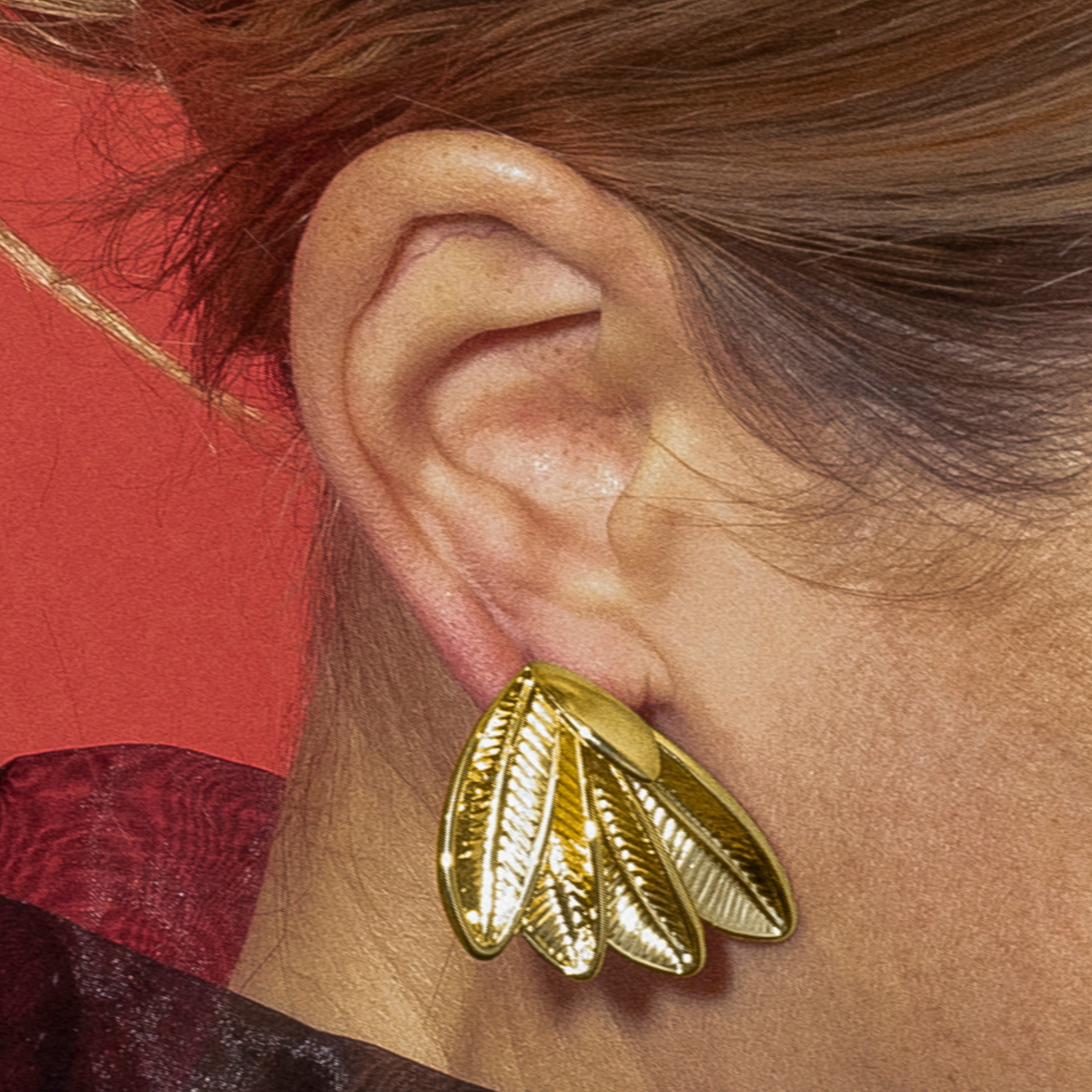 Pendientes acabado oro 18k - Otlya