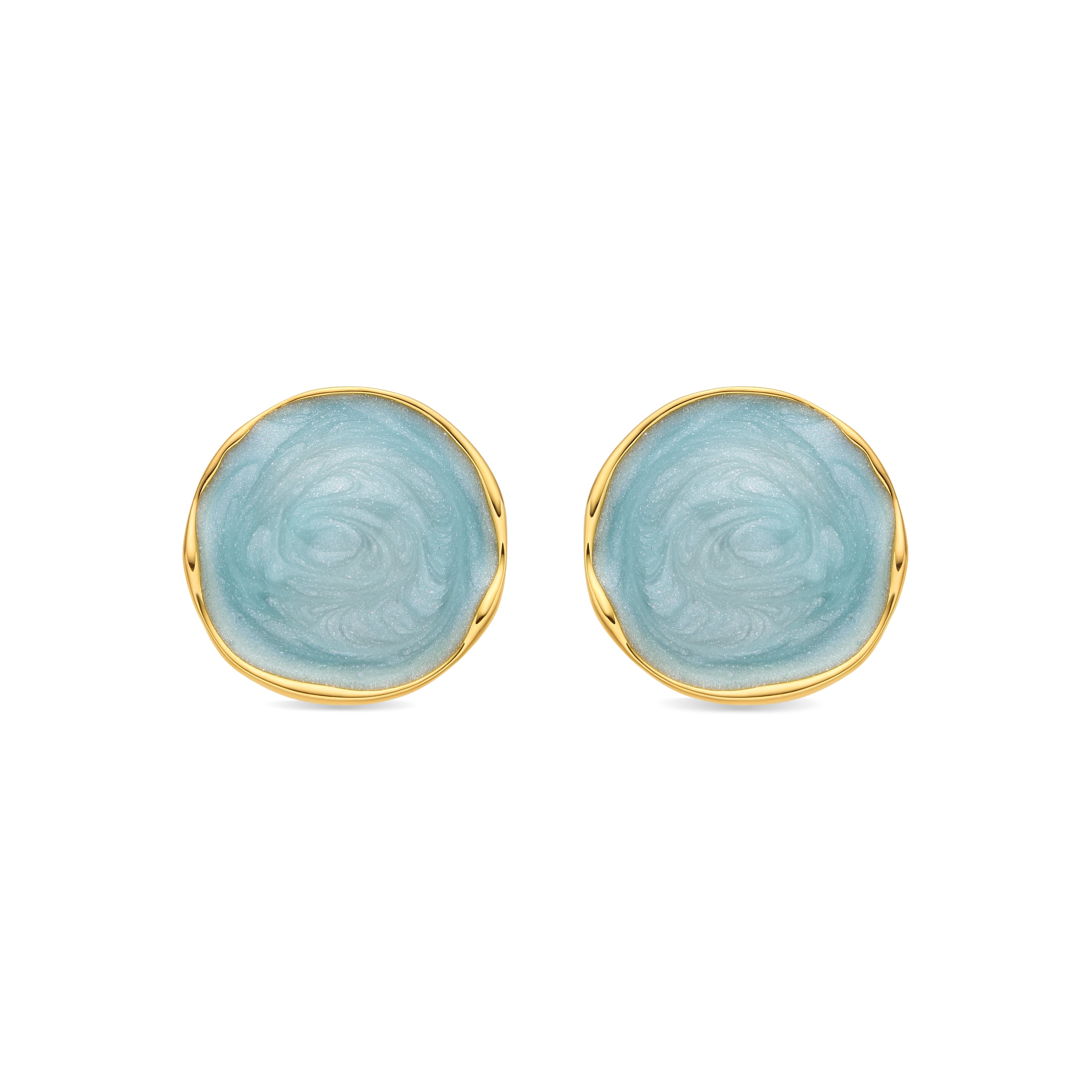 Pendientes Huldio de Lacado Azul acabado oro amarillo de 18k