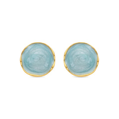 Pendientes Huldio de Lacado Azul acabado oro amarillo de 18k