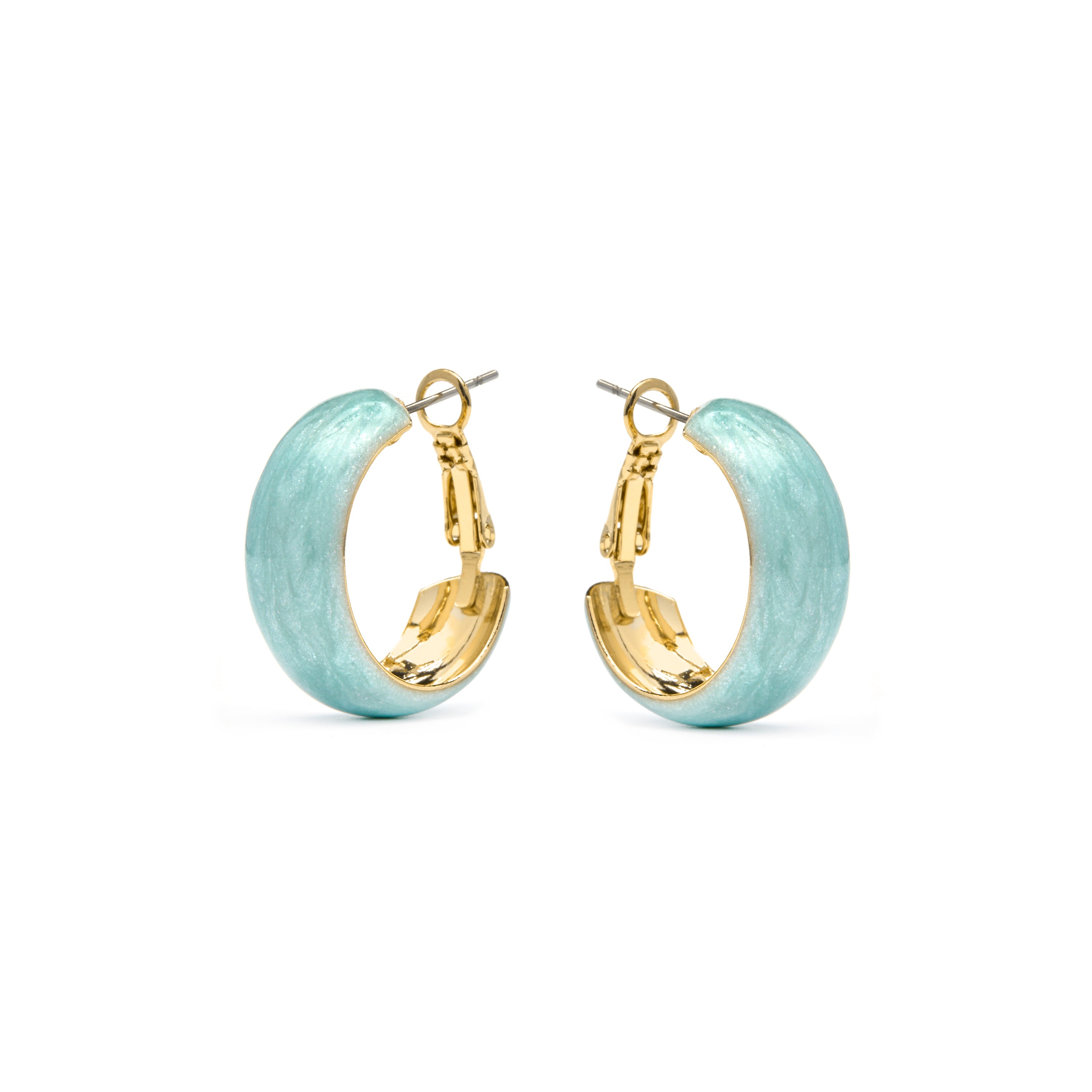 Orecchini Haiss in lacca blu con finitura in oro giallo 18k