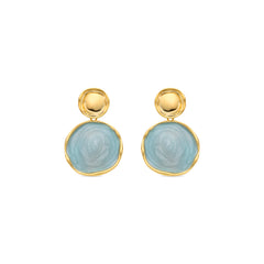 Pendientes Talorzi de Lacado Azul acabado oro amarillo de 18k
