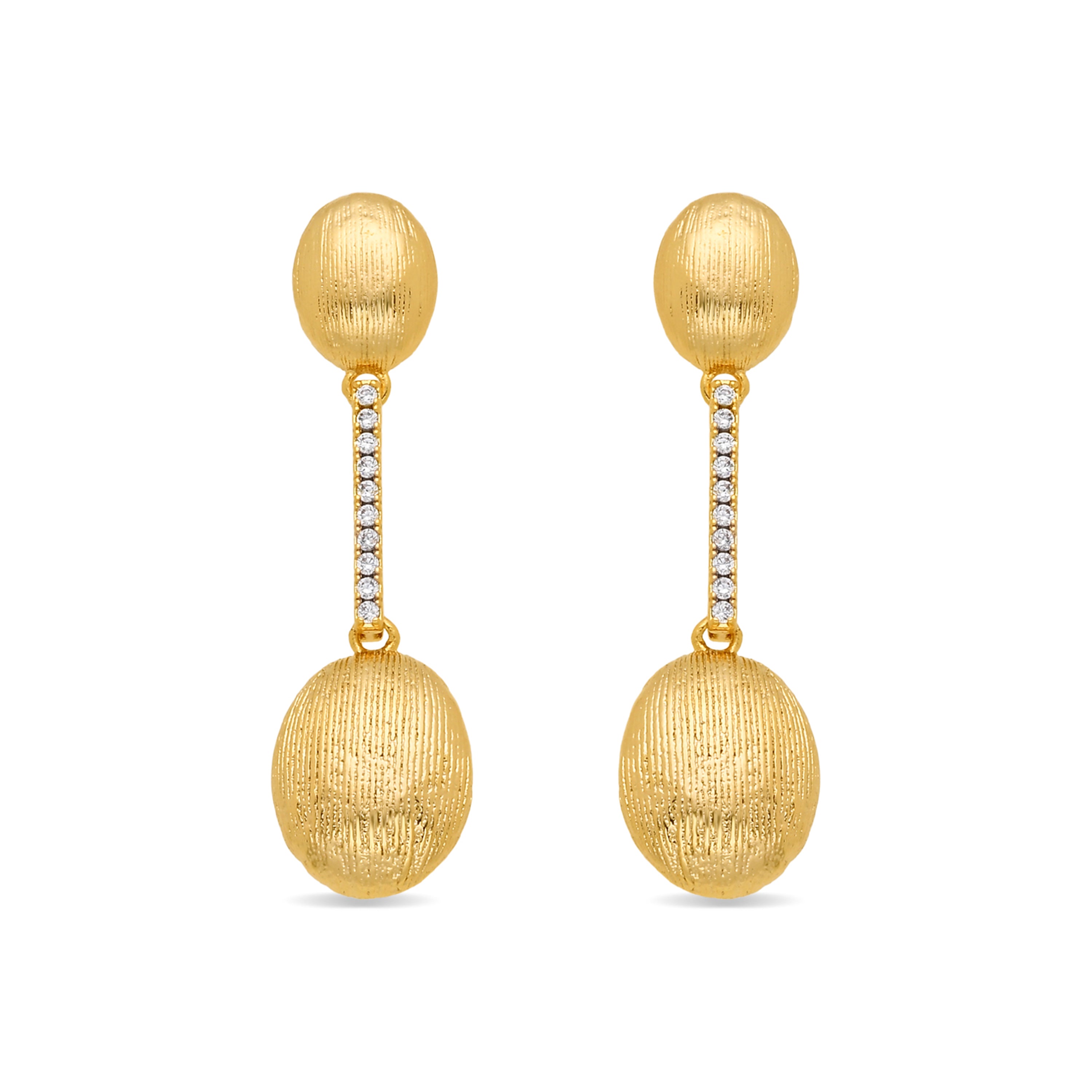 Pendientes de Circonita Brillante acabado en oro amarillo de 18k - Dawa