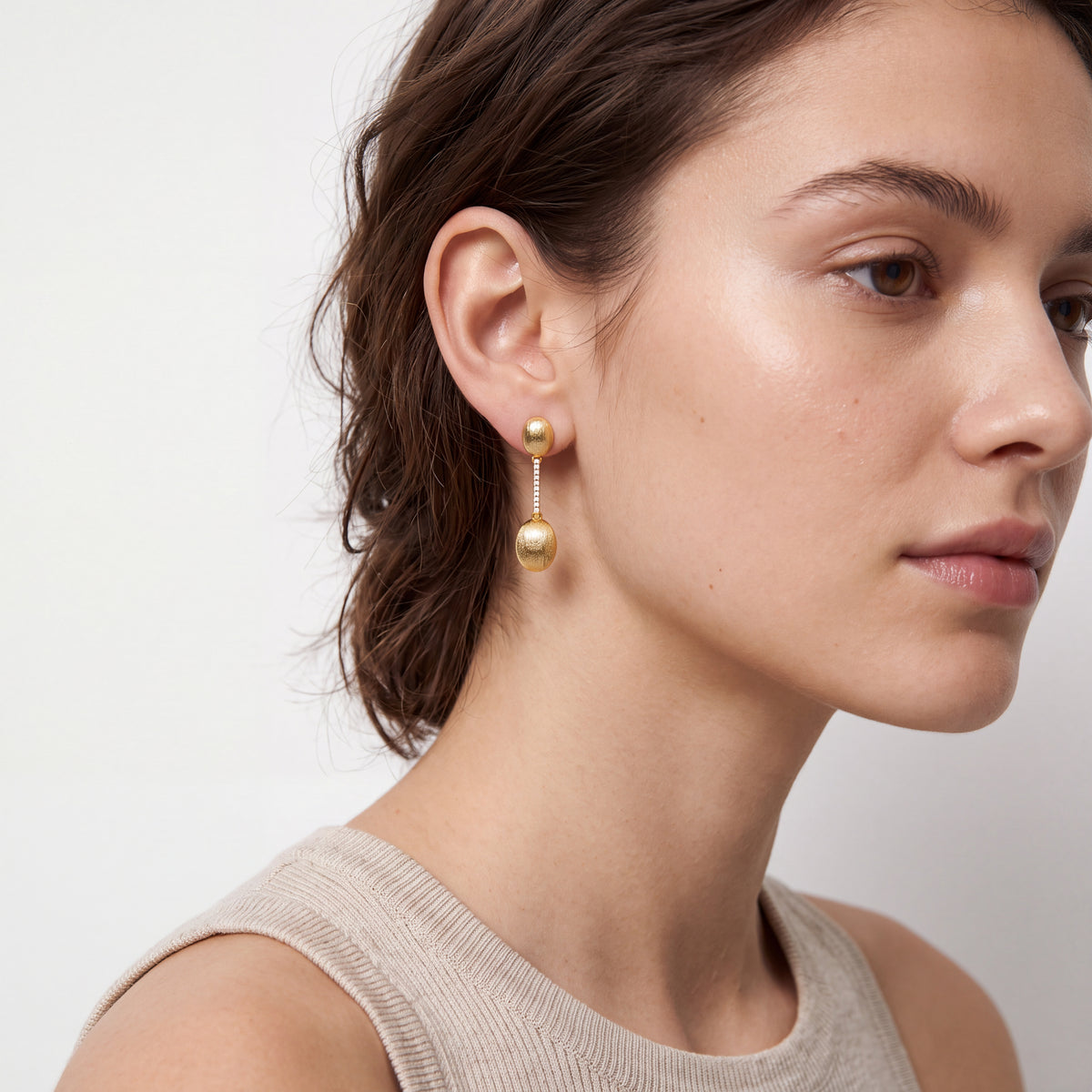 Pendientes acabado en oro amarillo de 18k - Dawa