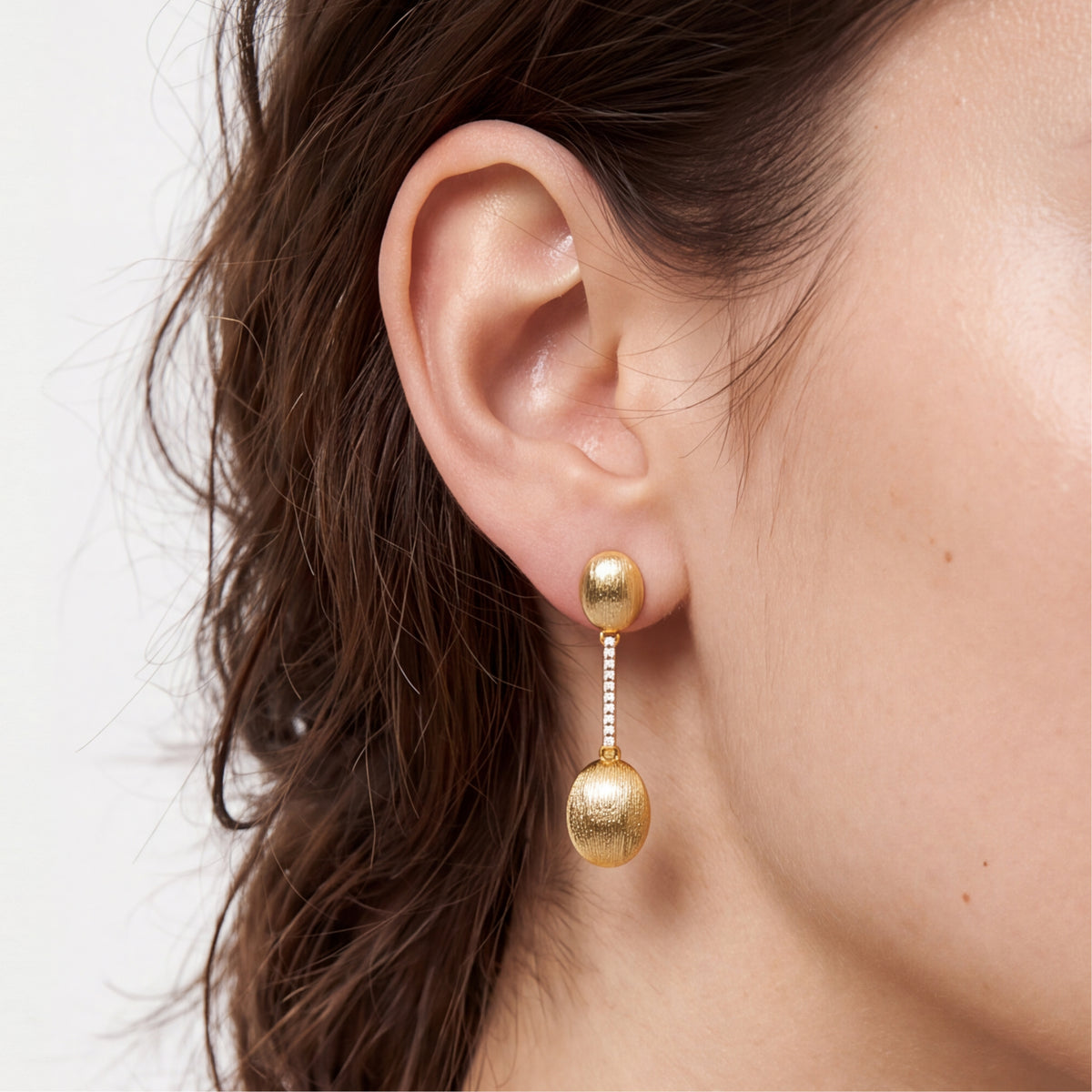 Pendientes acabado en oro amarillo de 18k - Dawa