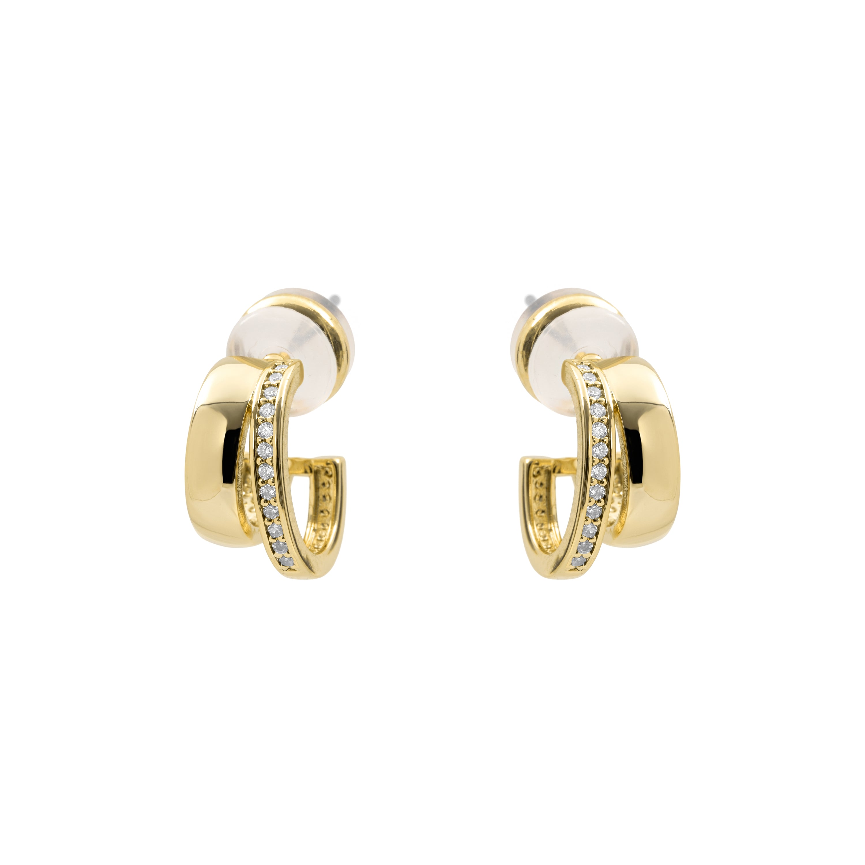 Pendientes de Circonita Brillante acabado en oro amarillo de 18k - Kucaror