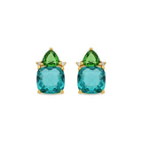 Green hydrothermal paraiba quartz earrings finished in 18k yellow gold - Ilkan