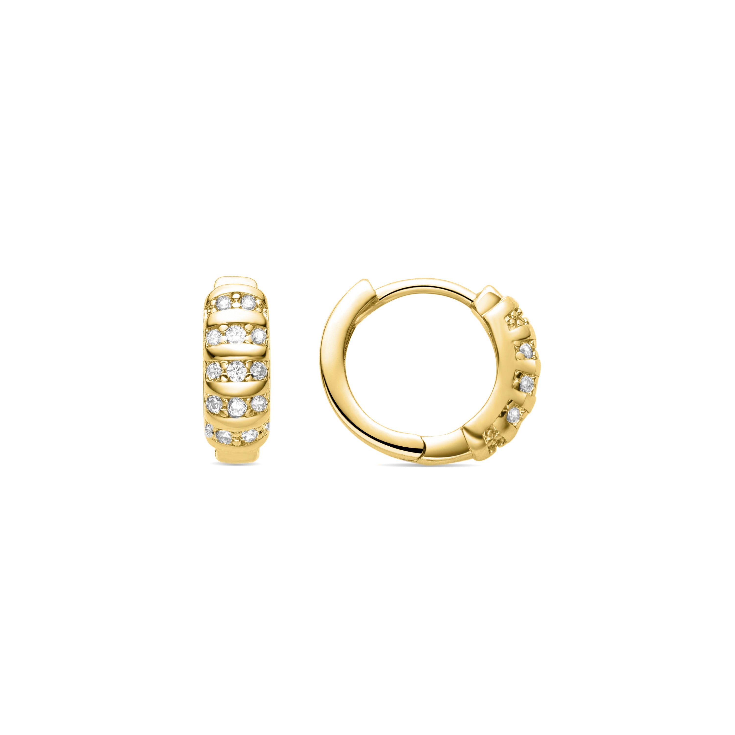Pendientes de Circonita Brillante acabados en oro amarillo 18K - Linbu