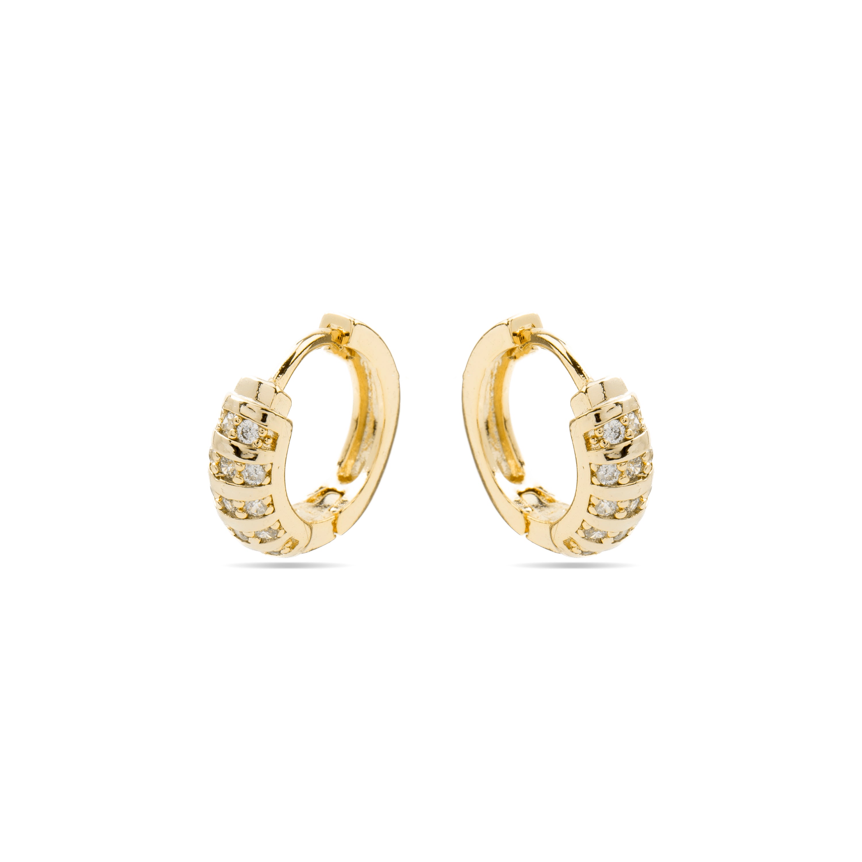 Pendientes de Circonita Brillante acabados en oro amarillo 18K - Linbu