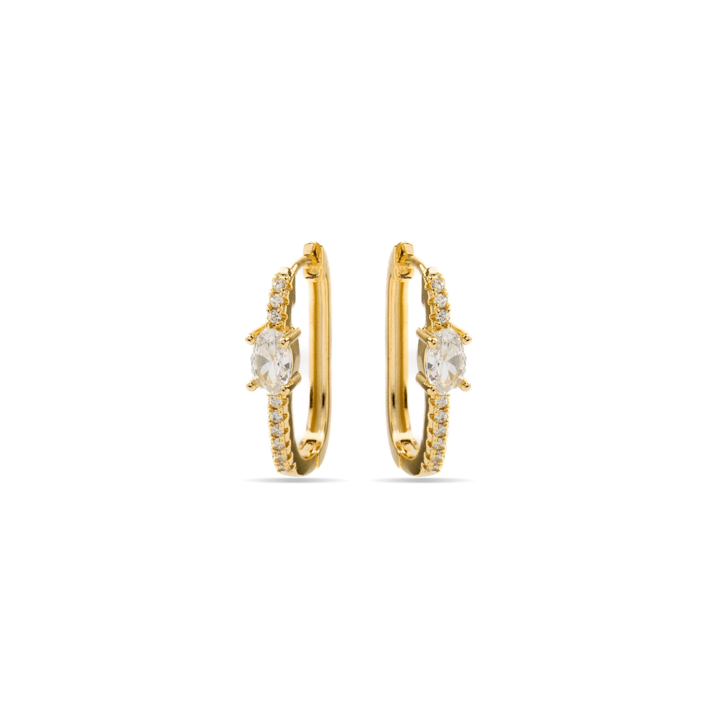 Pendientes de Circonita Brillante acabados en oro amarillo 18K - Tiskah