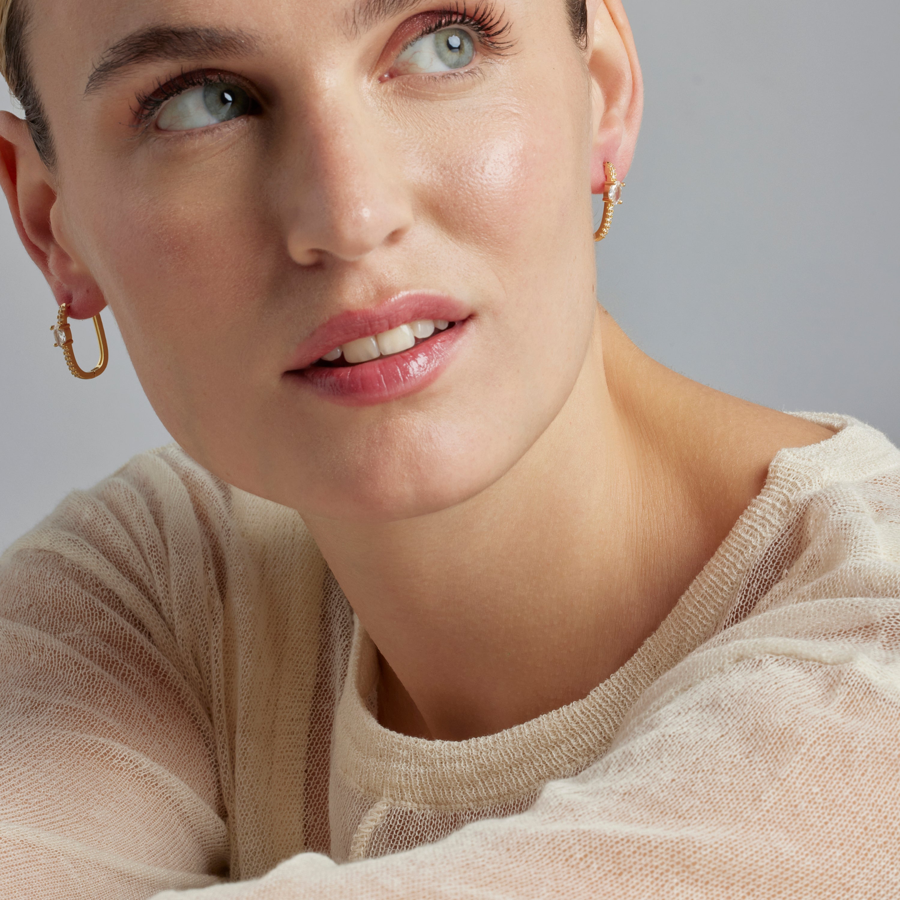 Boucles d'oreilles en zircon brillant finition or jaune 18K - Tiskah