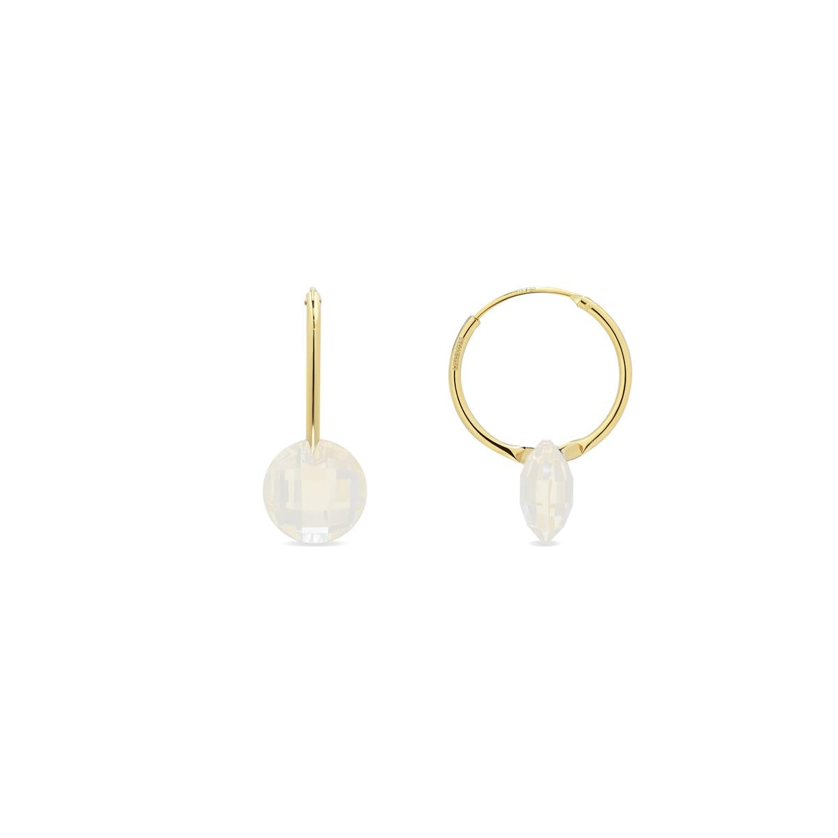 White Mother-of-Pearl Earrings with 18k Yellow Gold Finish - Jafam