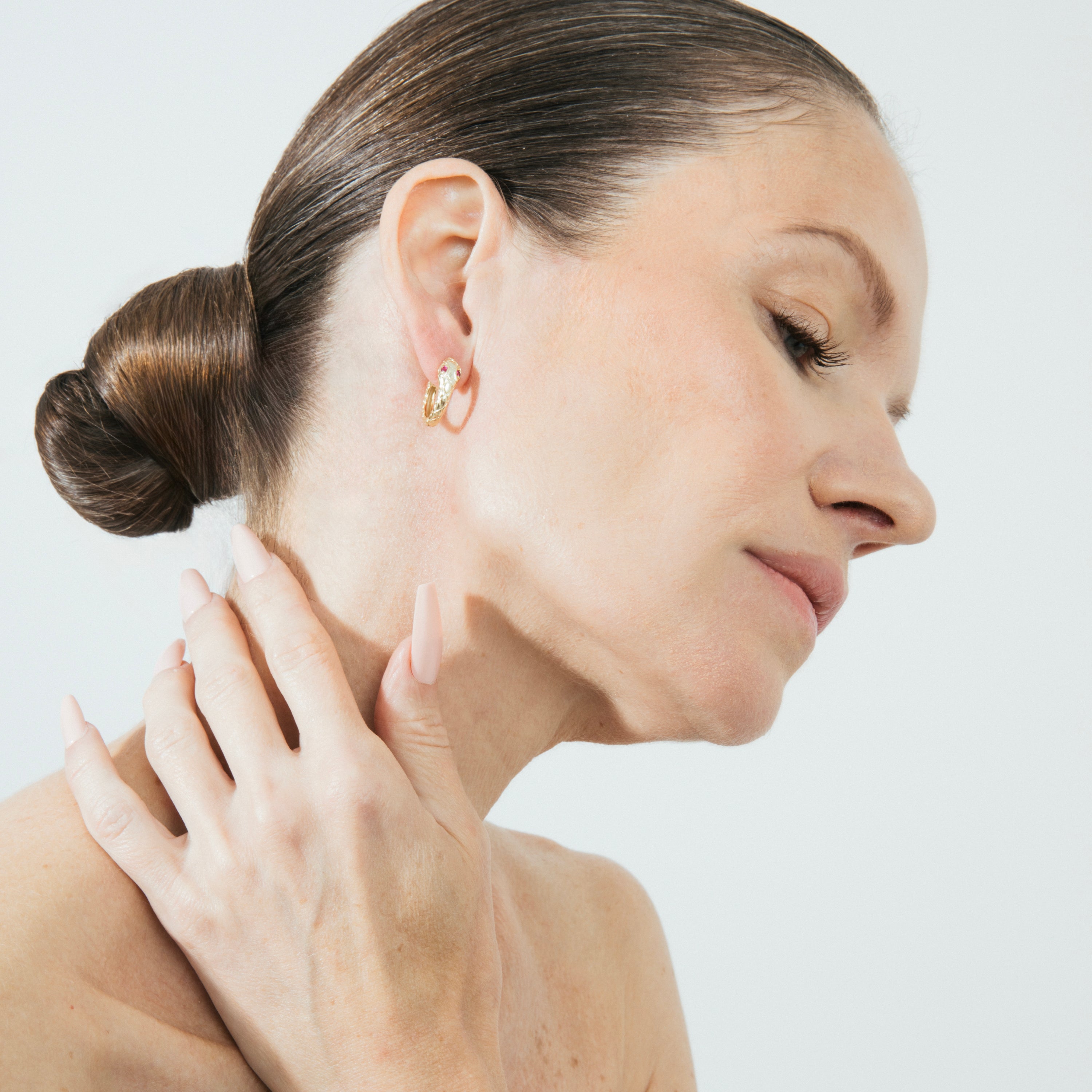 Pendientes de Circonita Rubí acabados en oro amarillo 18K - Madsi