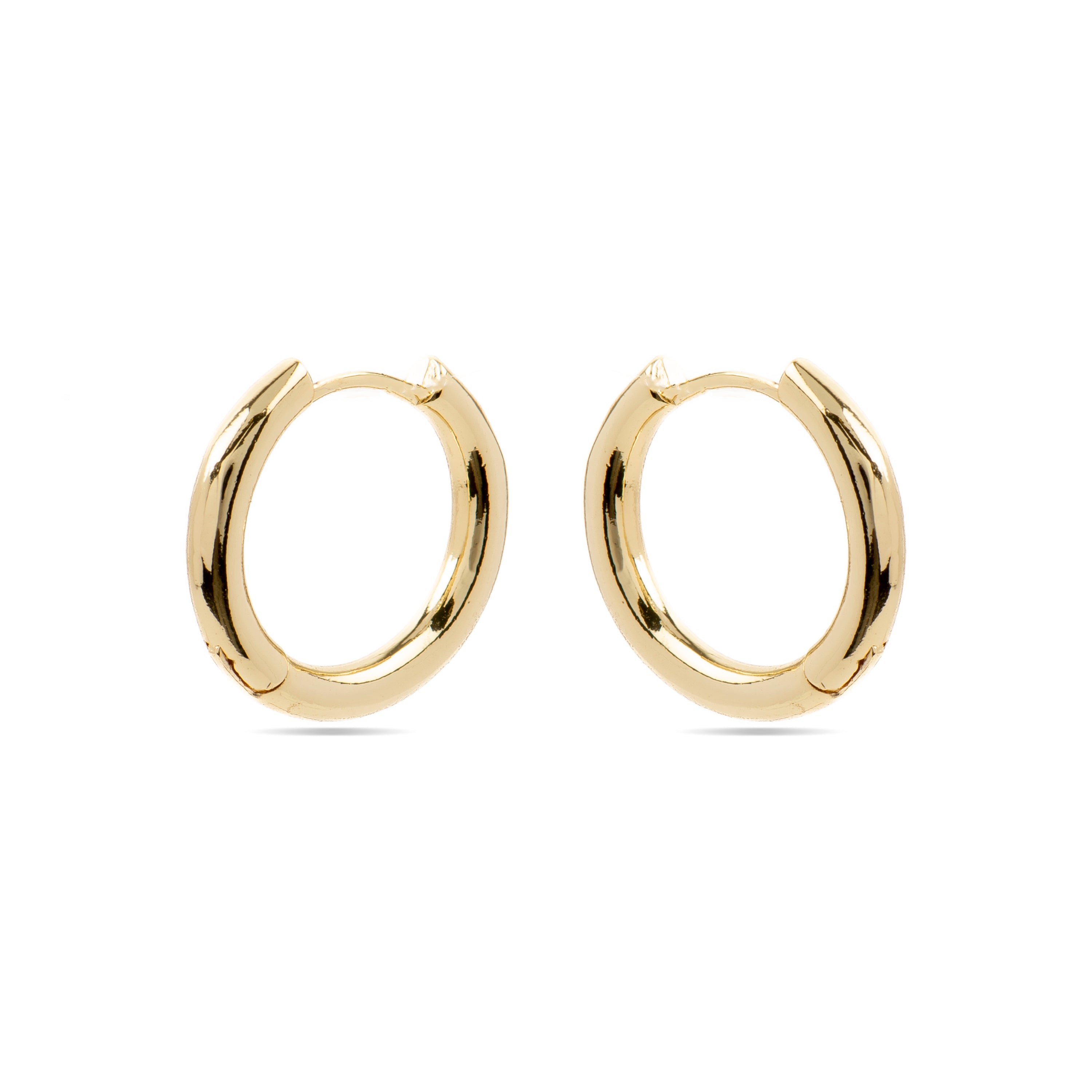 Orecchini di 19mm di diametro con zircone finitura Oro Giallo 18K - Kuye